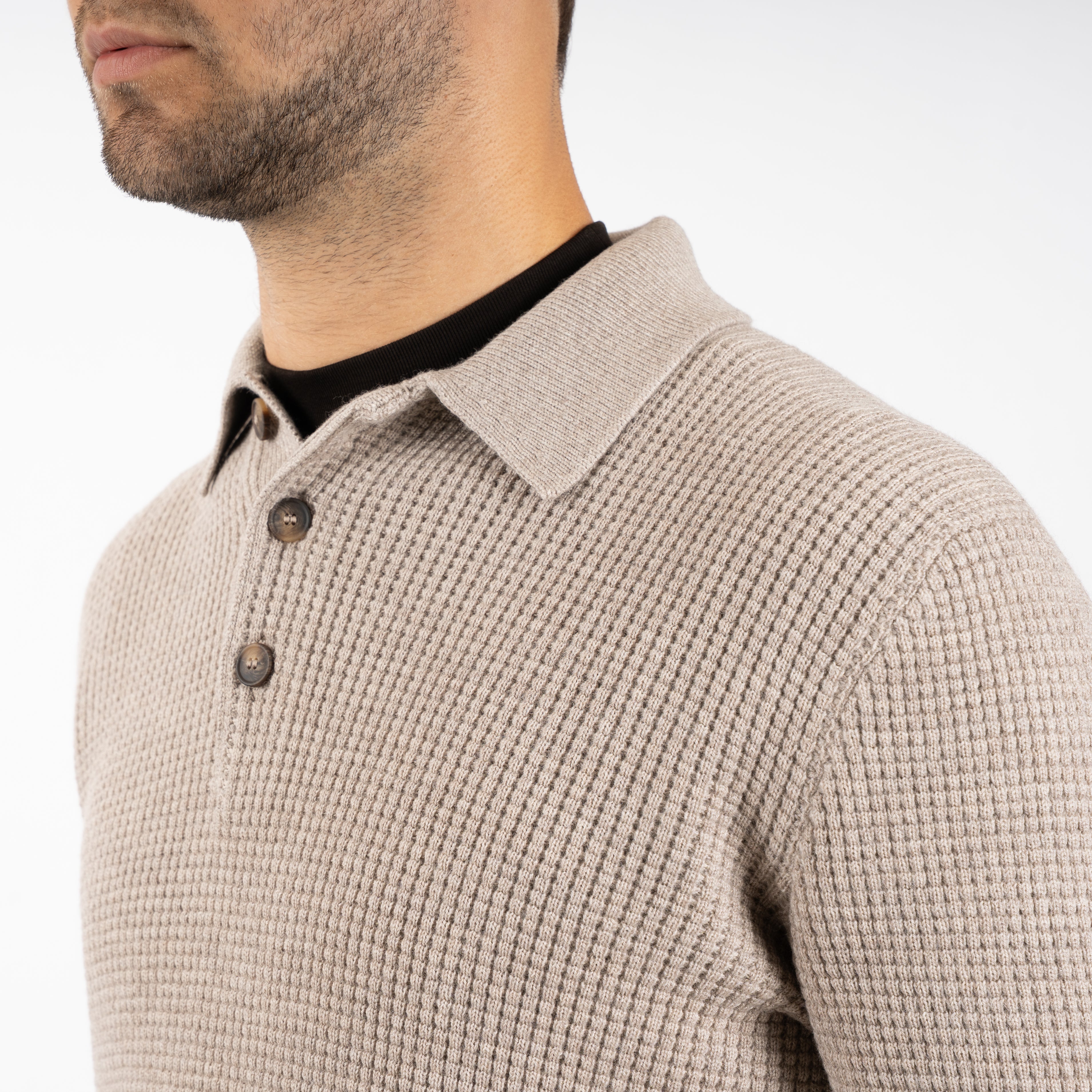 Gran Sasso Gebreide Polotrui Beige | Extrafine Merino