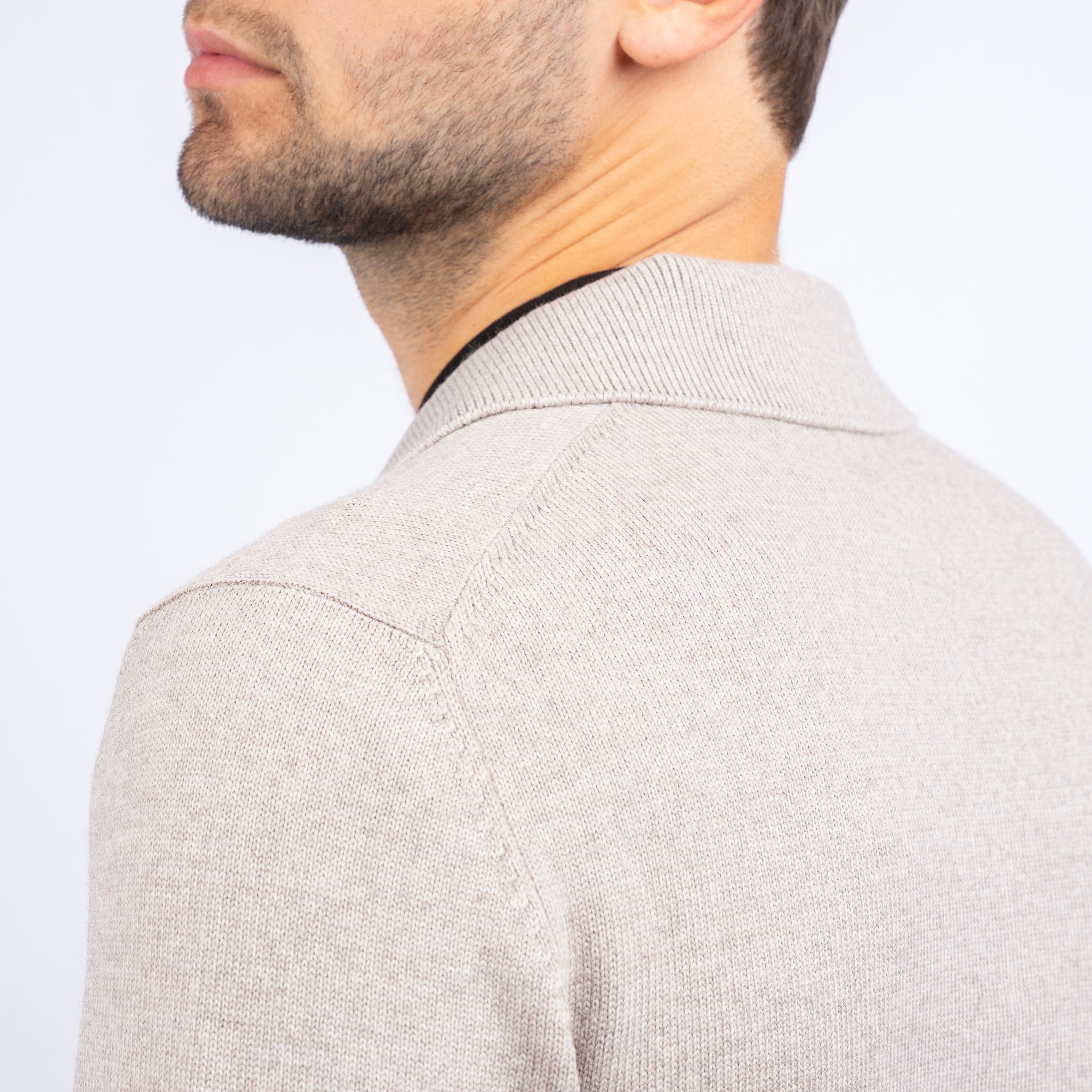 Gran Sasso Gebreide Trui met Rits Beige | Extrafine Merino