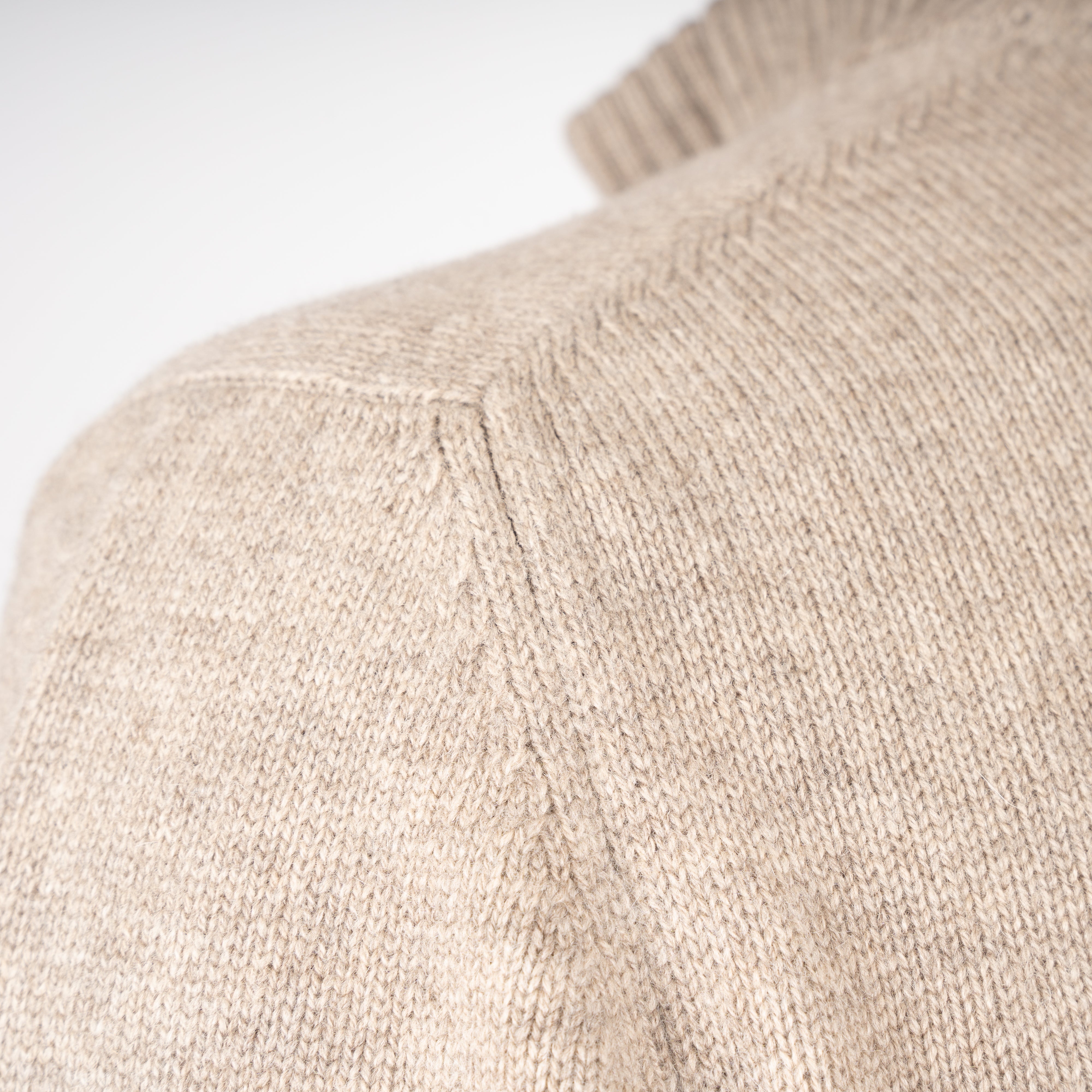 Gran Sasso Gebreide Trui met Rits Beige | Cashmere Lana