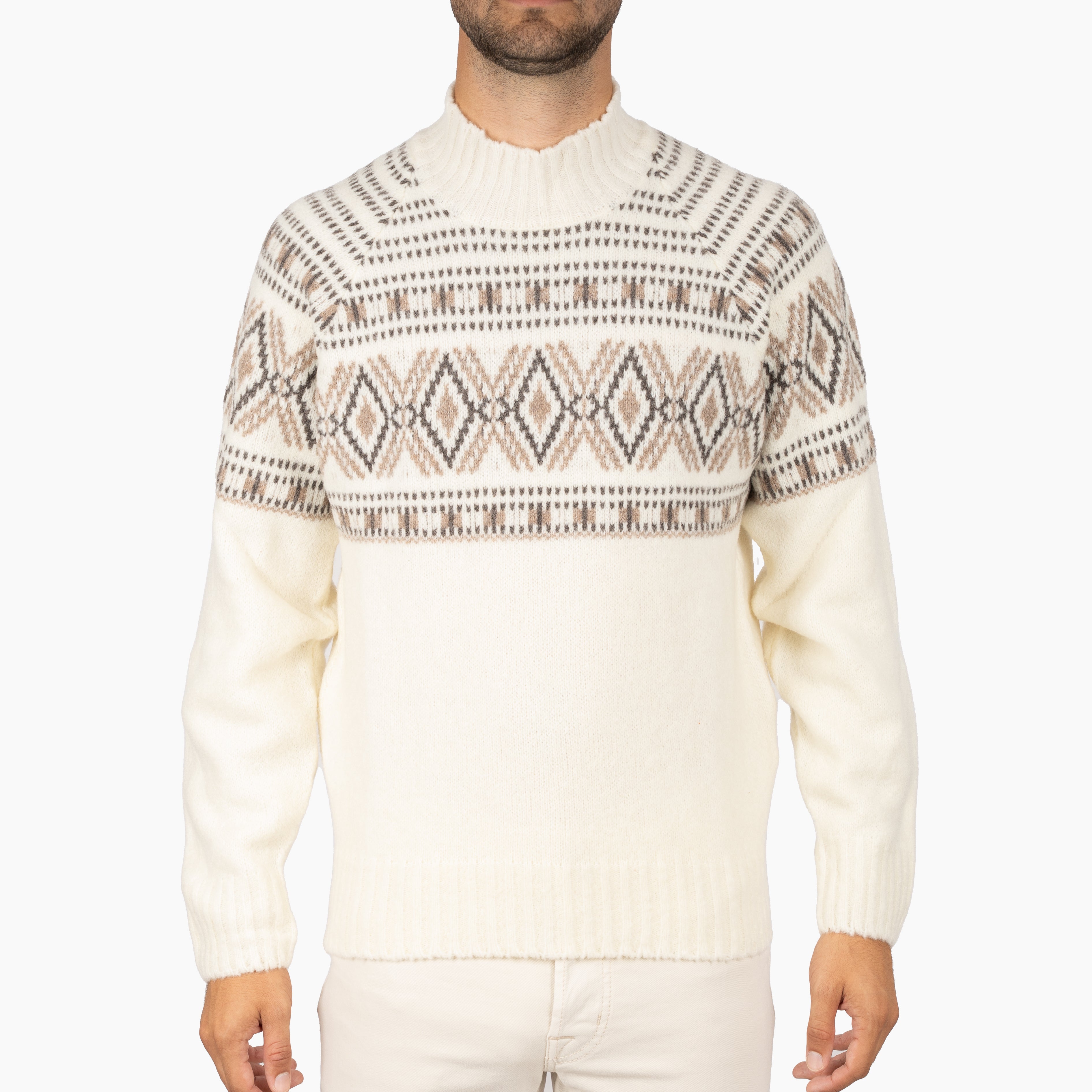 Gran Sasso Gebreide Turtleneck Trui Crème