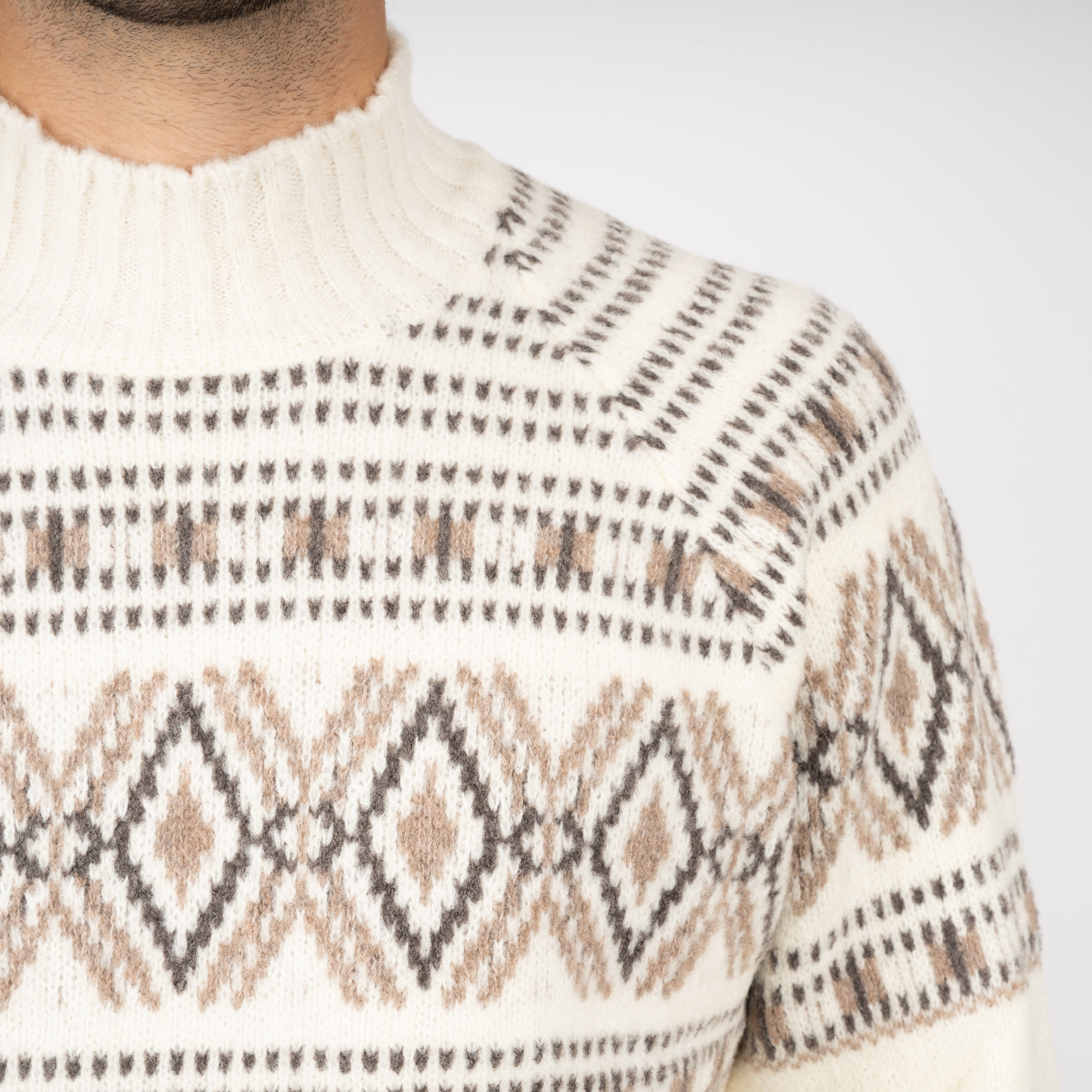 Gran Sasso Gebreide Turtleneck Trui Crème