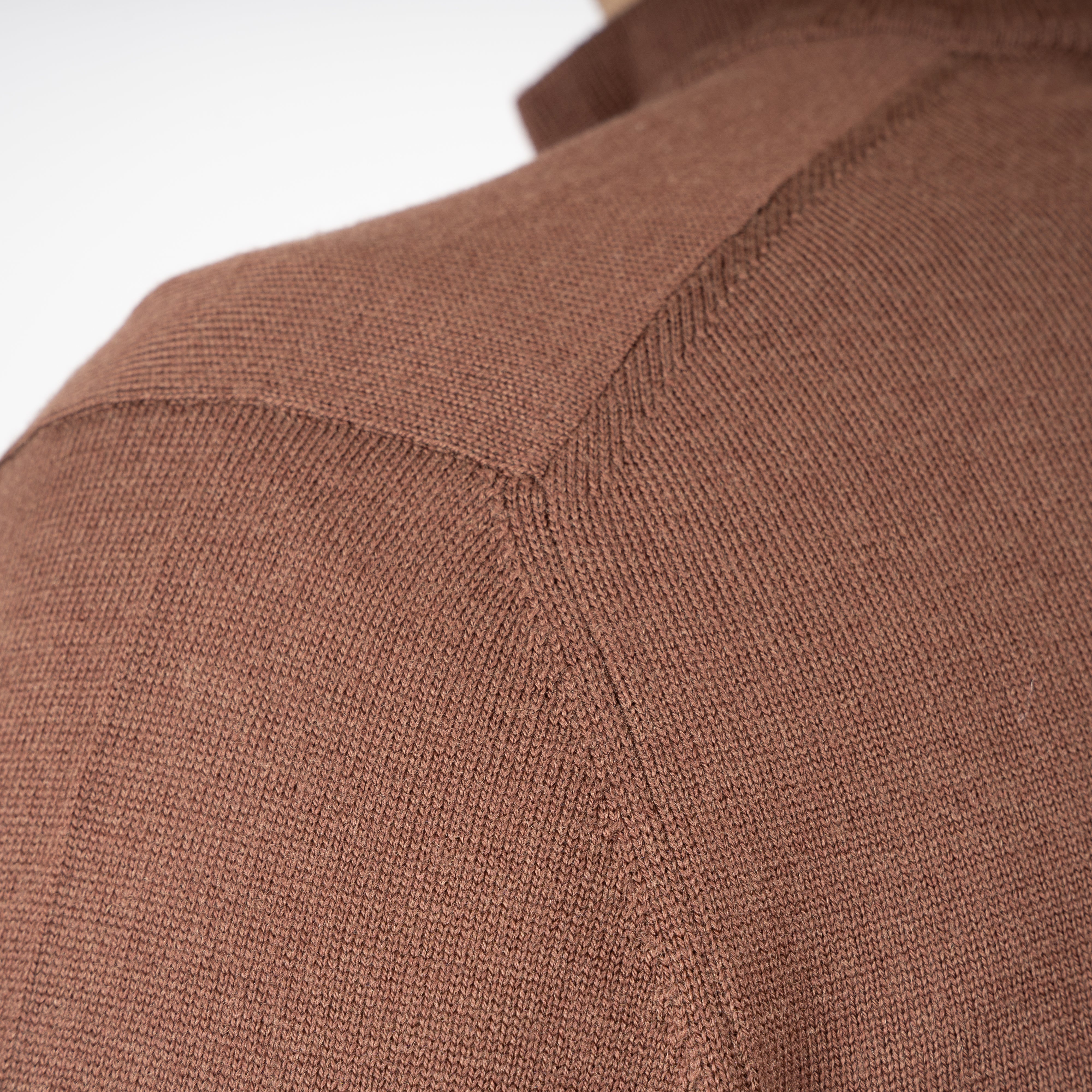 Gran Sasso Gebreide Trui met Rits Camel | Extrafine Merino