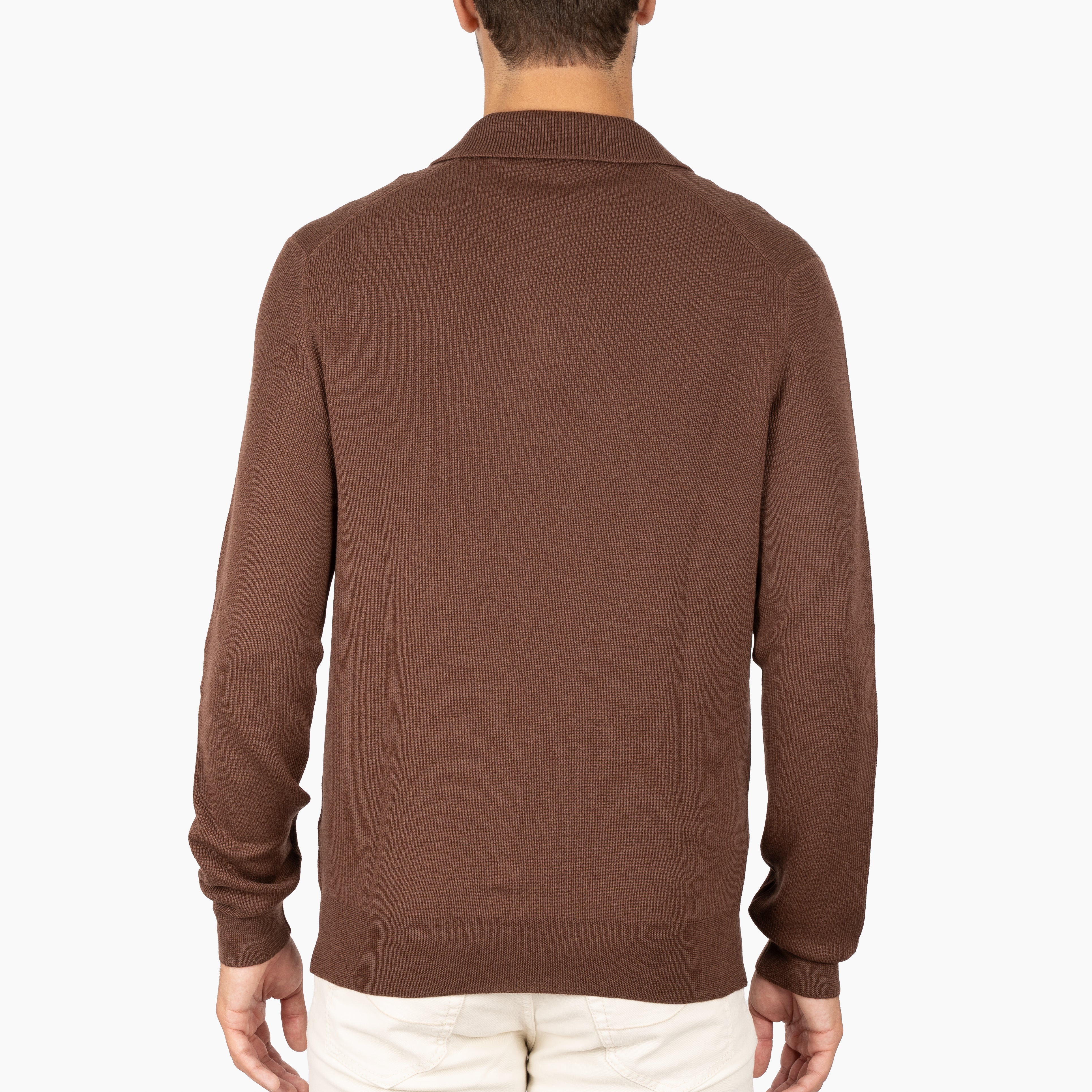 Gran Sasso Gebreide Buttonless Polotrui Camel | Extrafine Merino