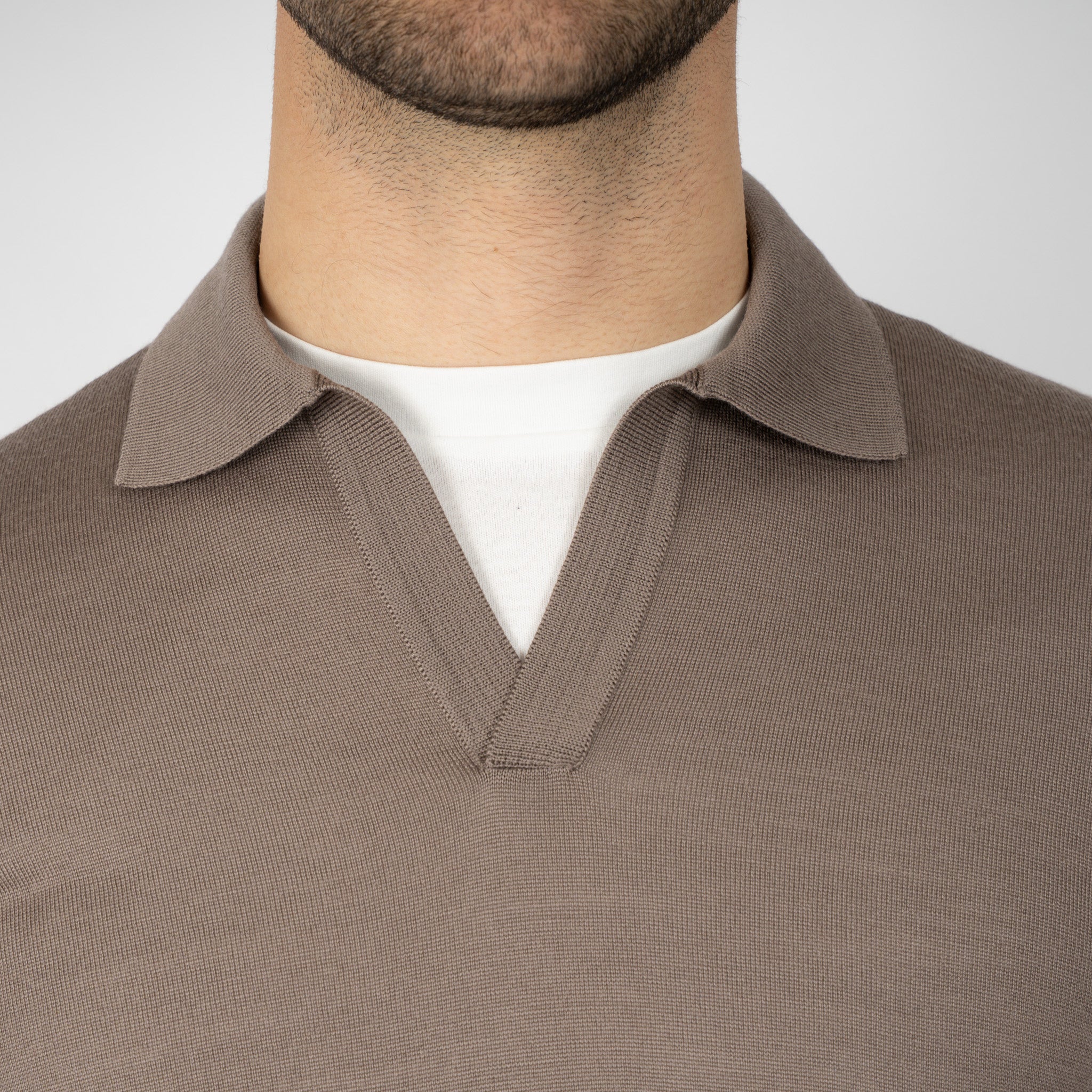 Gran Sasso Gebreide Trui Buttonless Polokraag Taupe | Athleisure