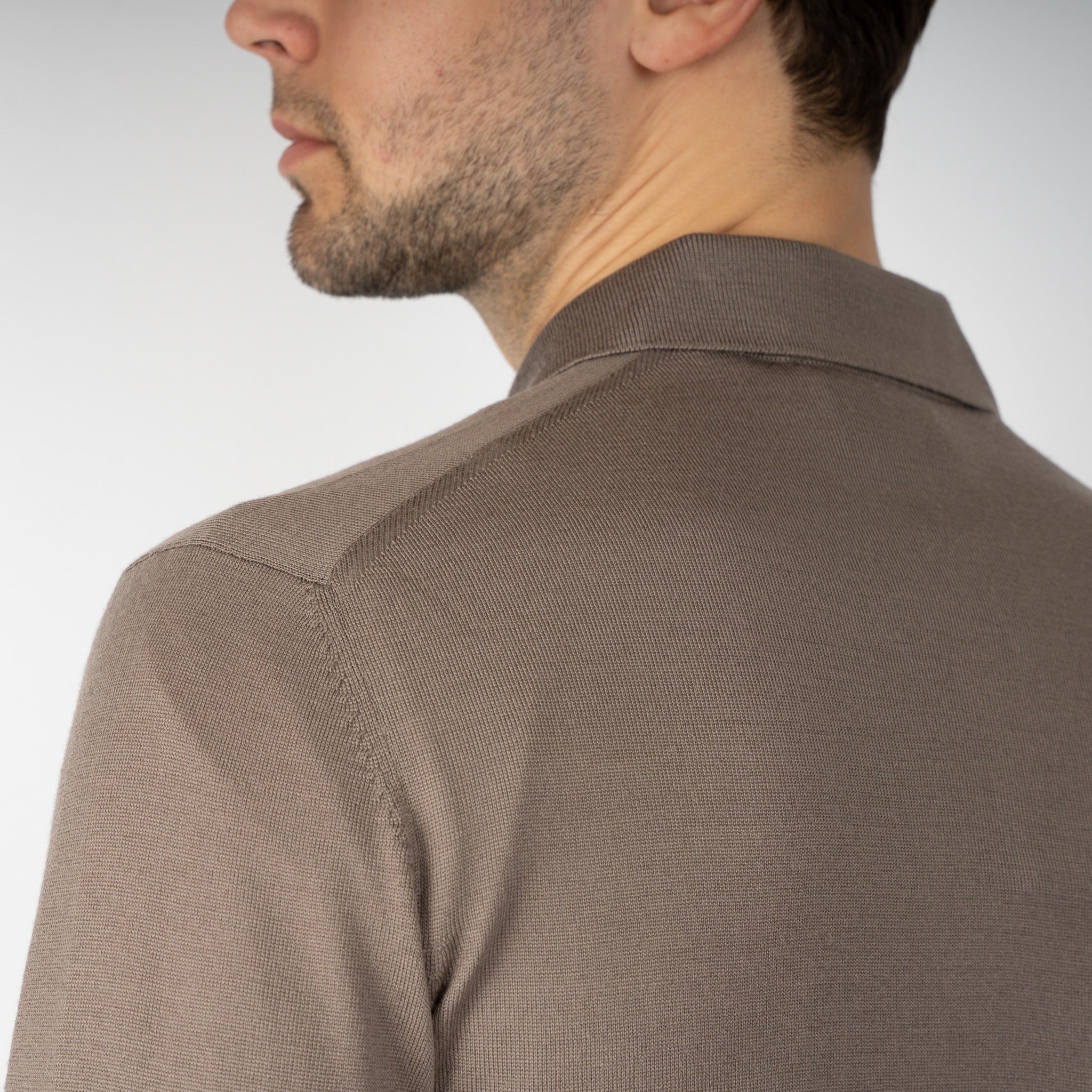 Gran Sasso Gebreide Trui Buttonless Polokraag Taupe | Athleisure