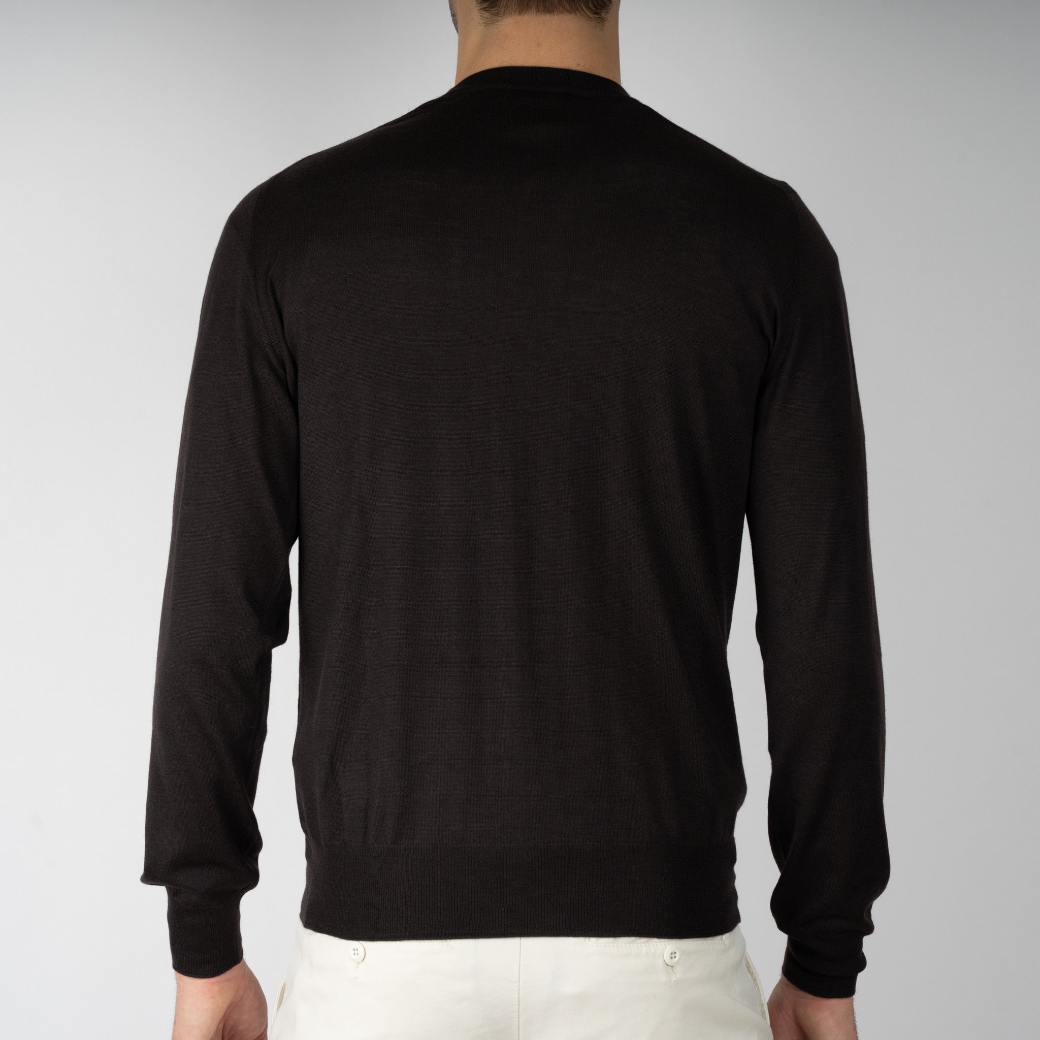 Gran Sasso Gebreide Trui Ronde Hals Bruin | Cashmere-Lana-Seta