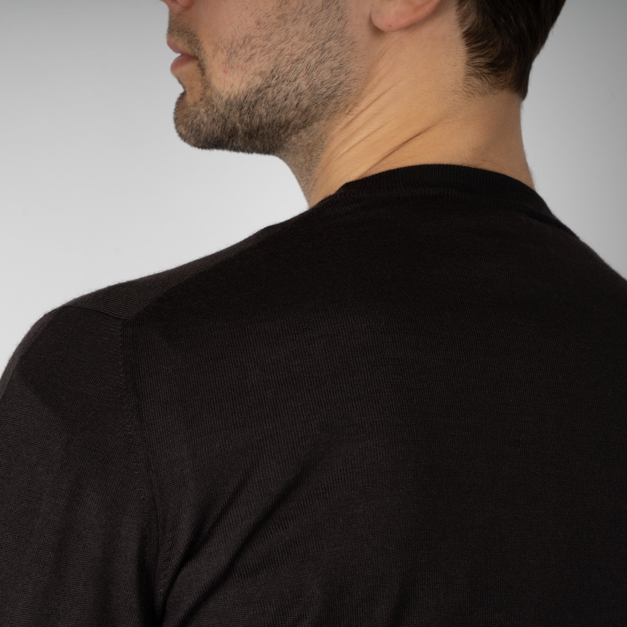 Gran Sasso Gebreide Trui Ronde Hals Bruin | Cashmere-Lana-Seta