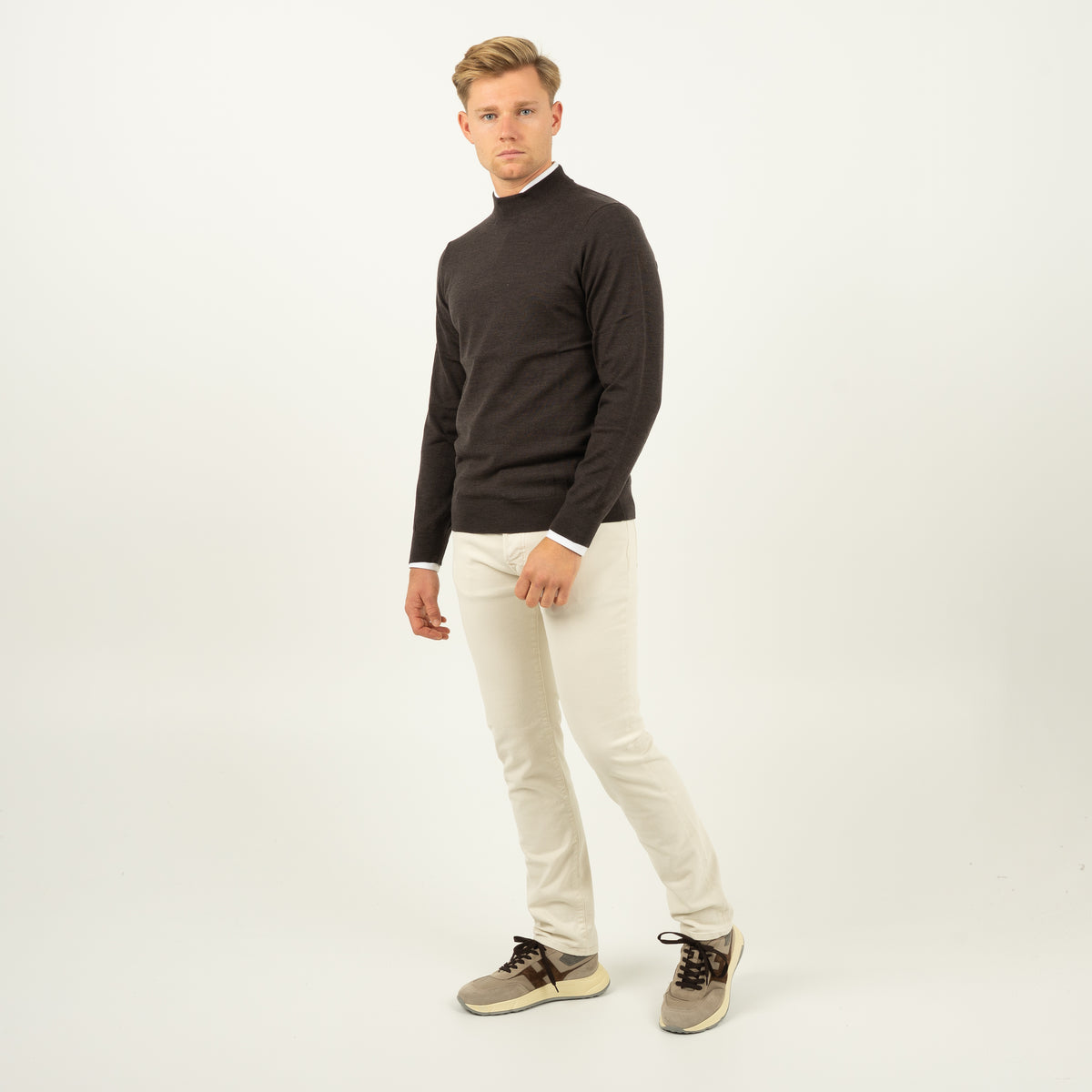 SEVEN DIALS Gebreide Turtleneck Trui Donkerbruin | Goy