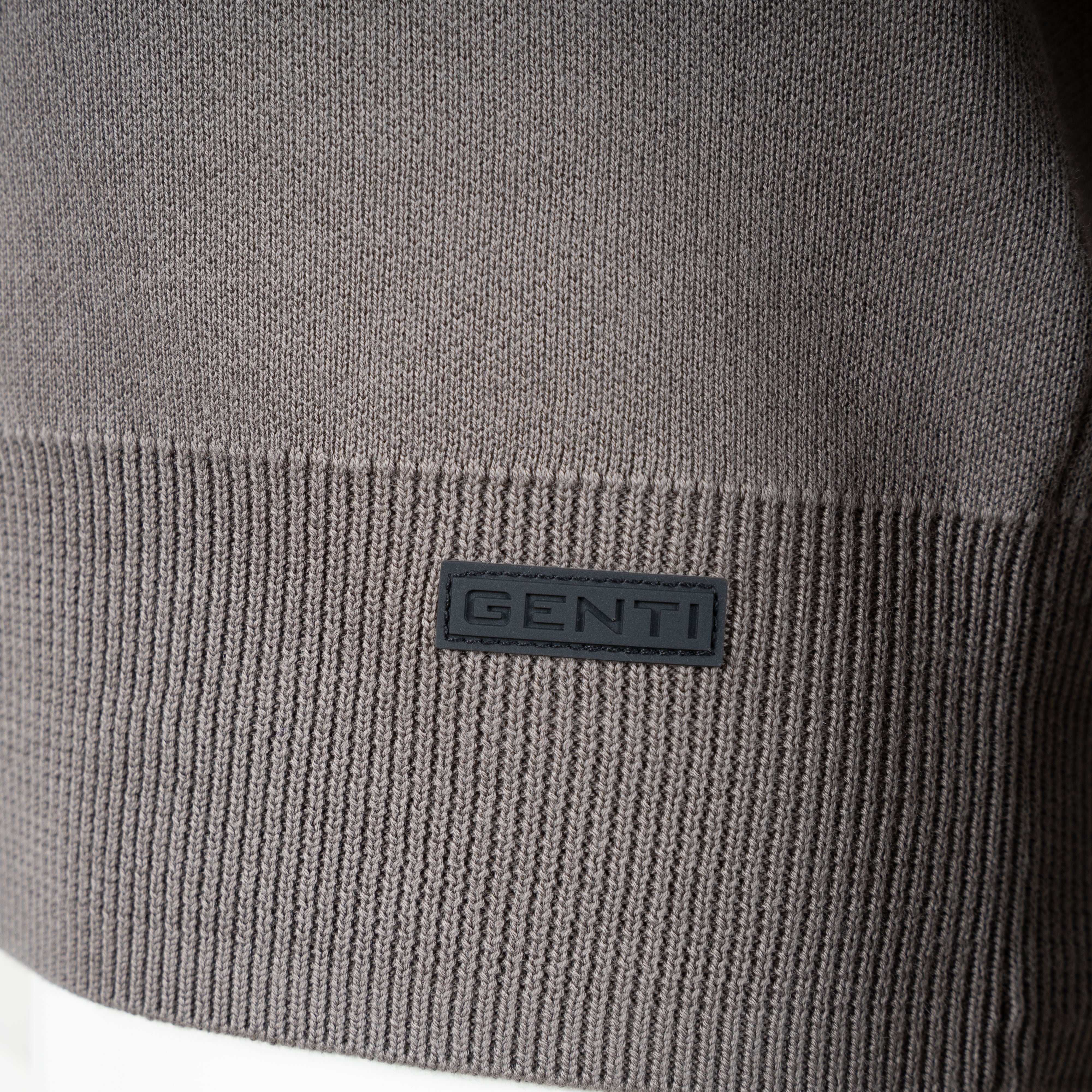 Genti Gebreide Trui met Rits Bruin | Cotton & Nylon