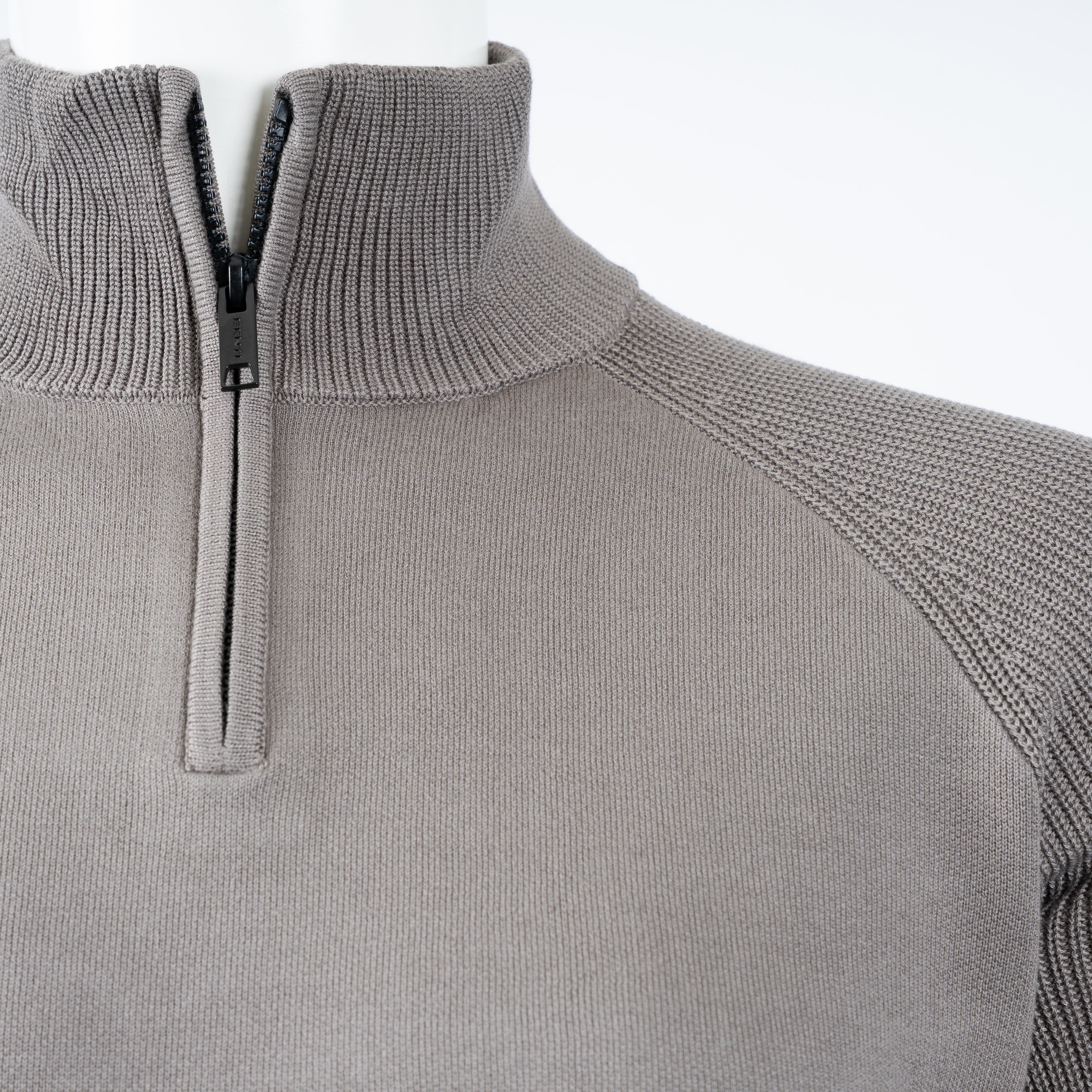 Genti Gebreide Trui met Rits Bruin | Cotton & Nylon