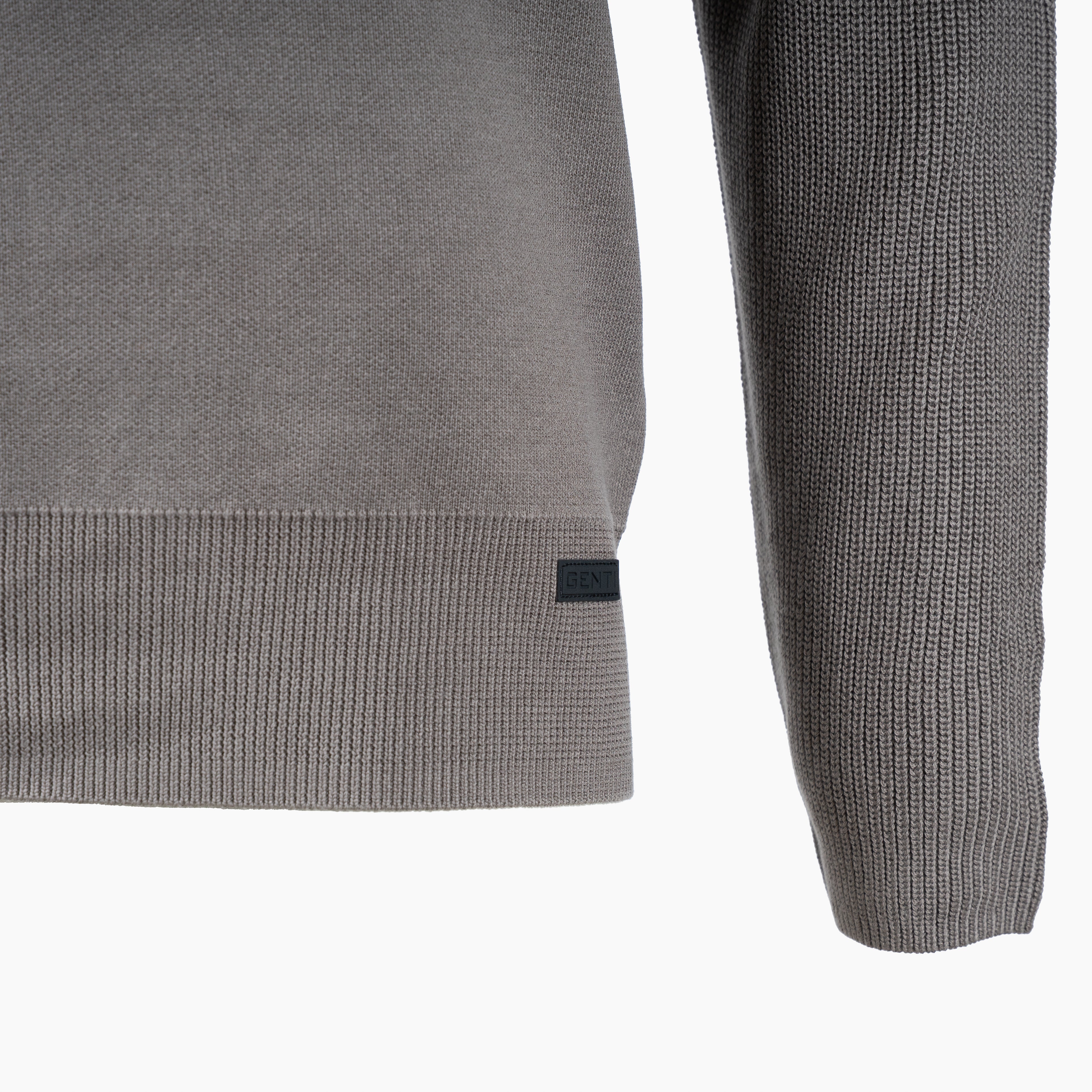 Genti Gebreide Trui met Rits Bruin | Cotton & Nylon