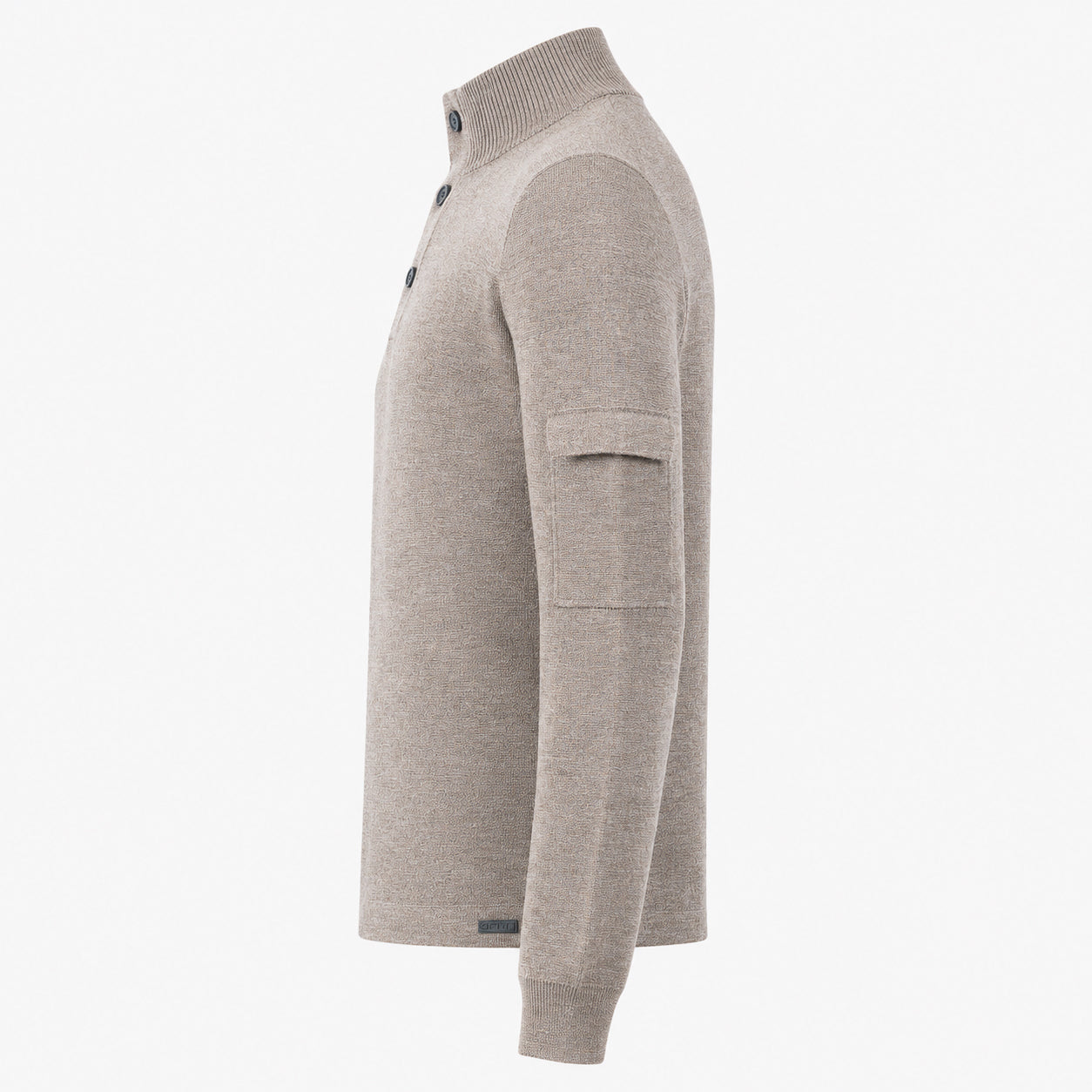 Genti Gebreide Trui met Knopenlijst Beige | Wool