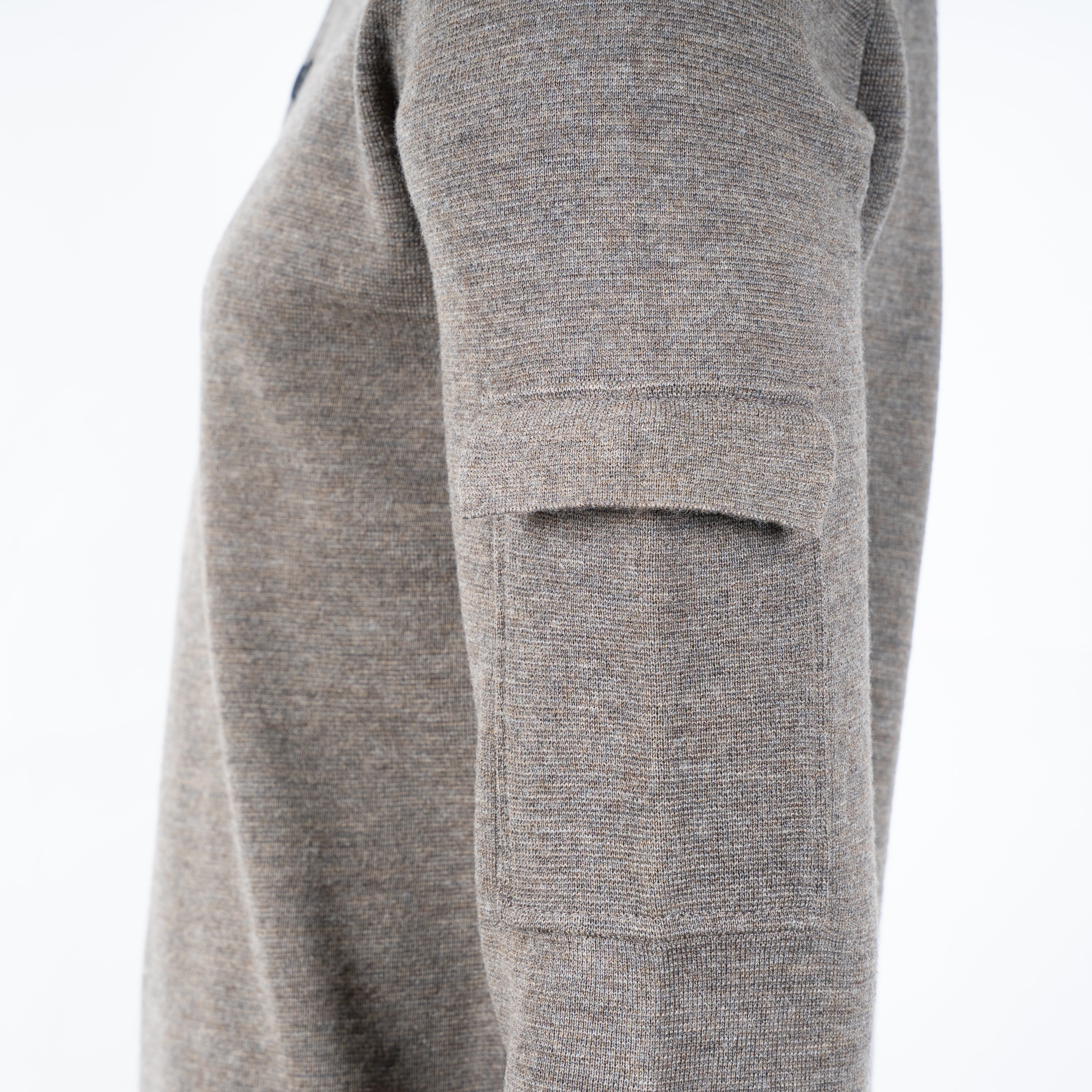 Genti Gebreide Trui met Knopenlijst Beige | Wool