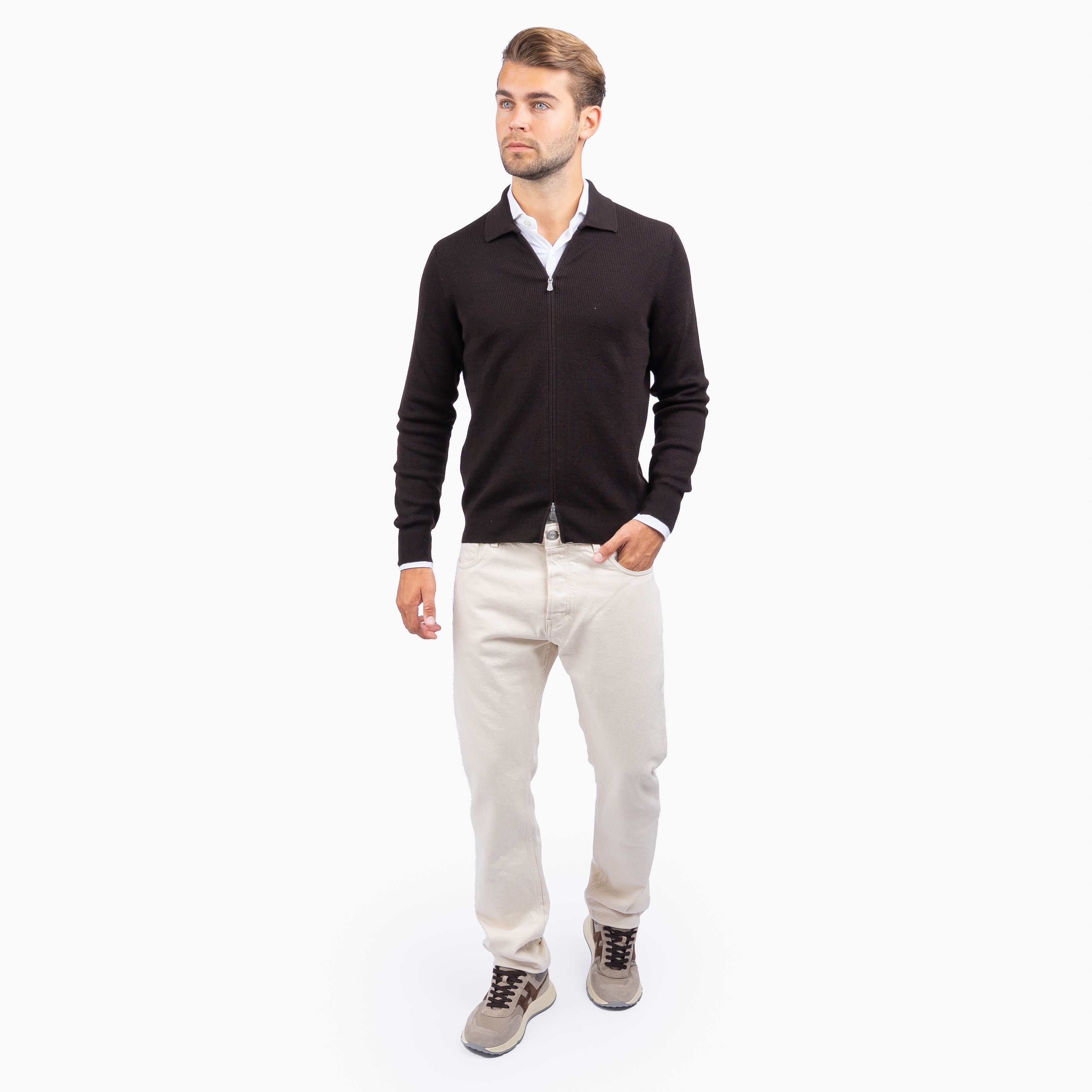 Gran Sasso Vest Bruin | Extrafine Merino
