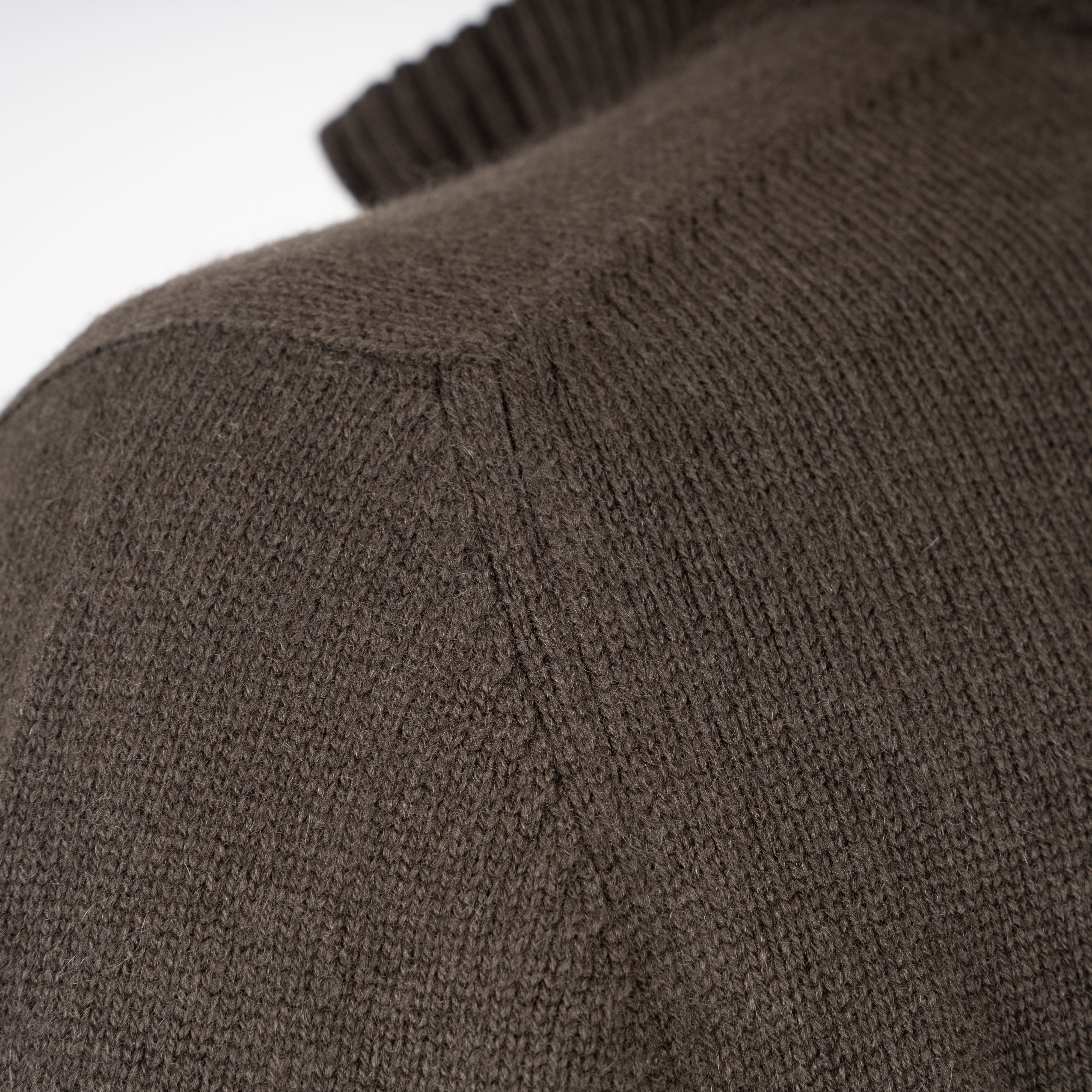 Gran Sasso Gebreide Trui met Rits Bruin | Cashmere Lana