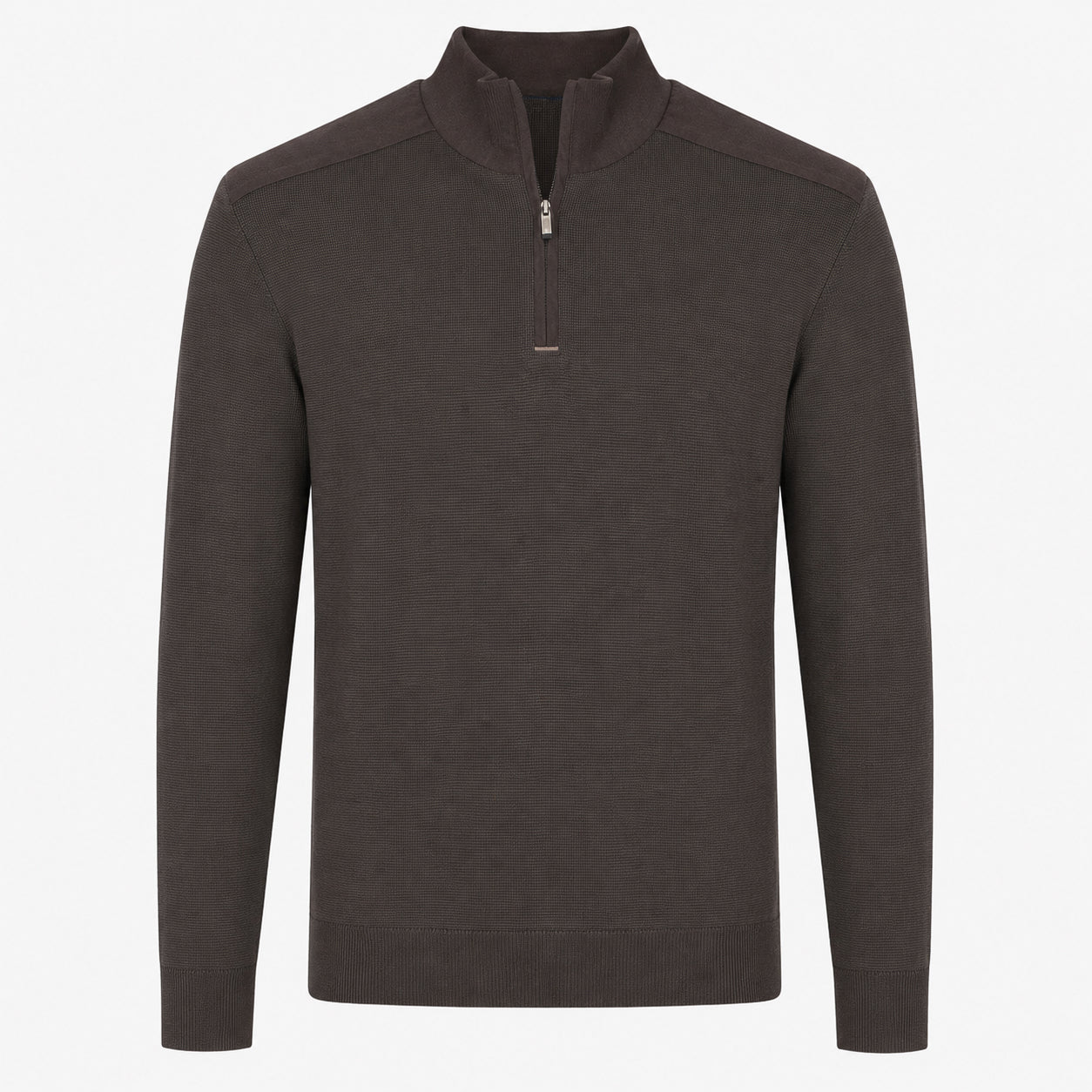 Paul & Shark Gebreide Trui met Rits Bruin | Summer Wool