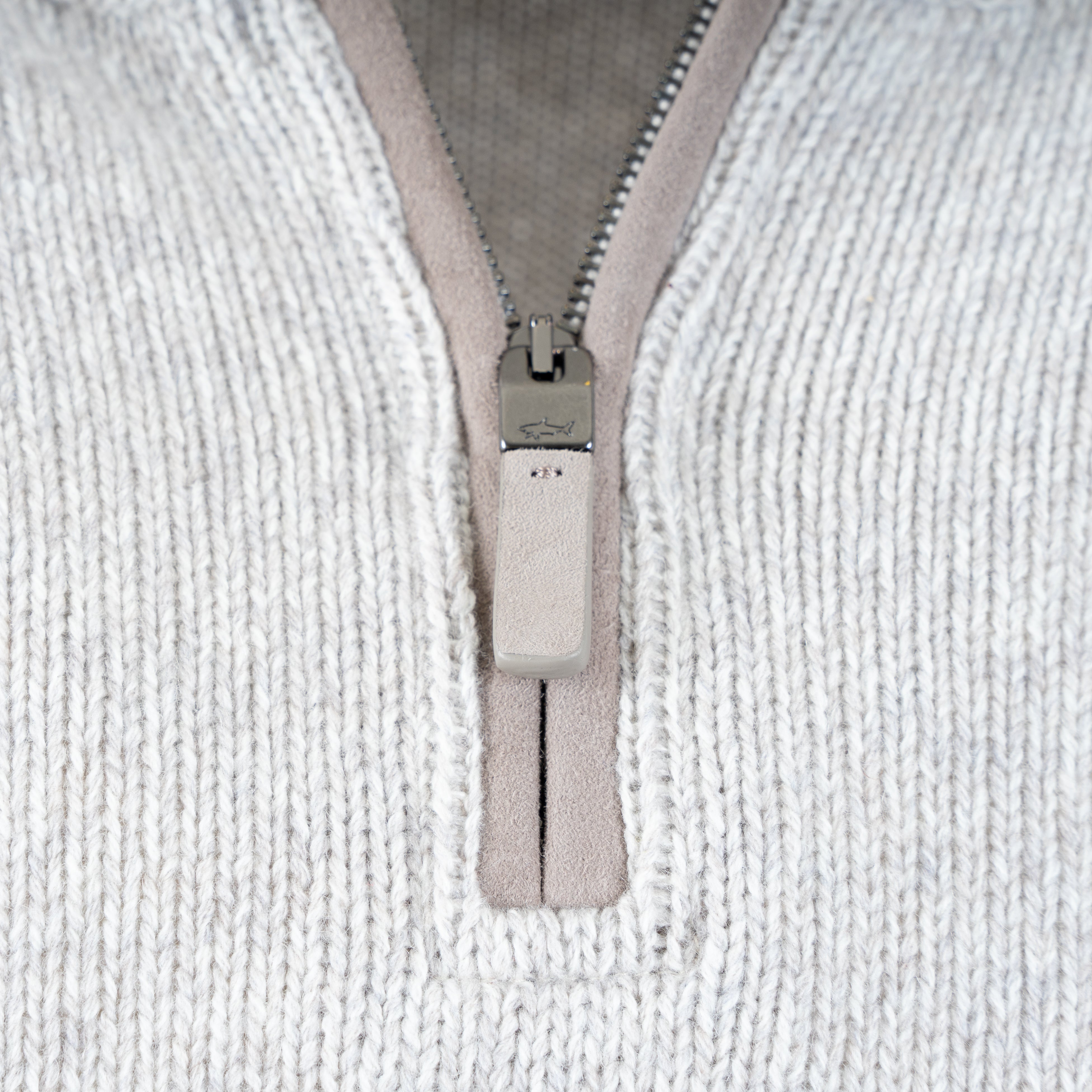 Paul & Shark Gebreide Trui met Rits Beige | Wool & Cashmere