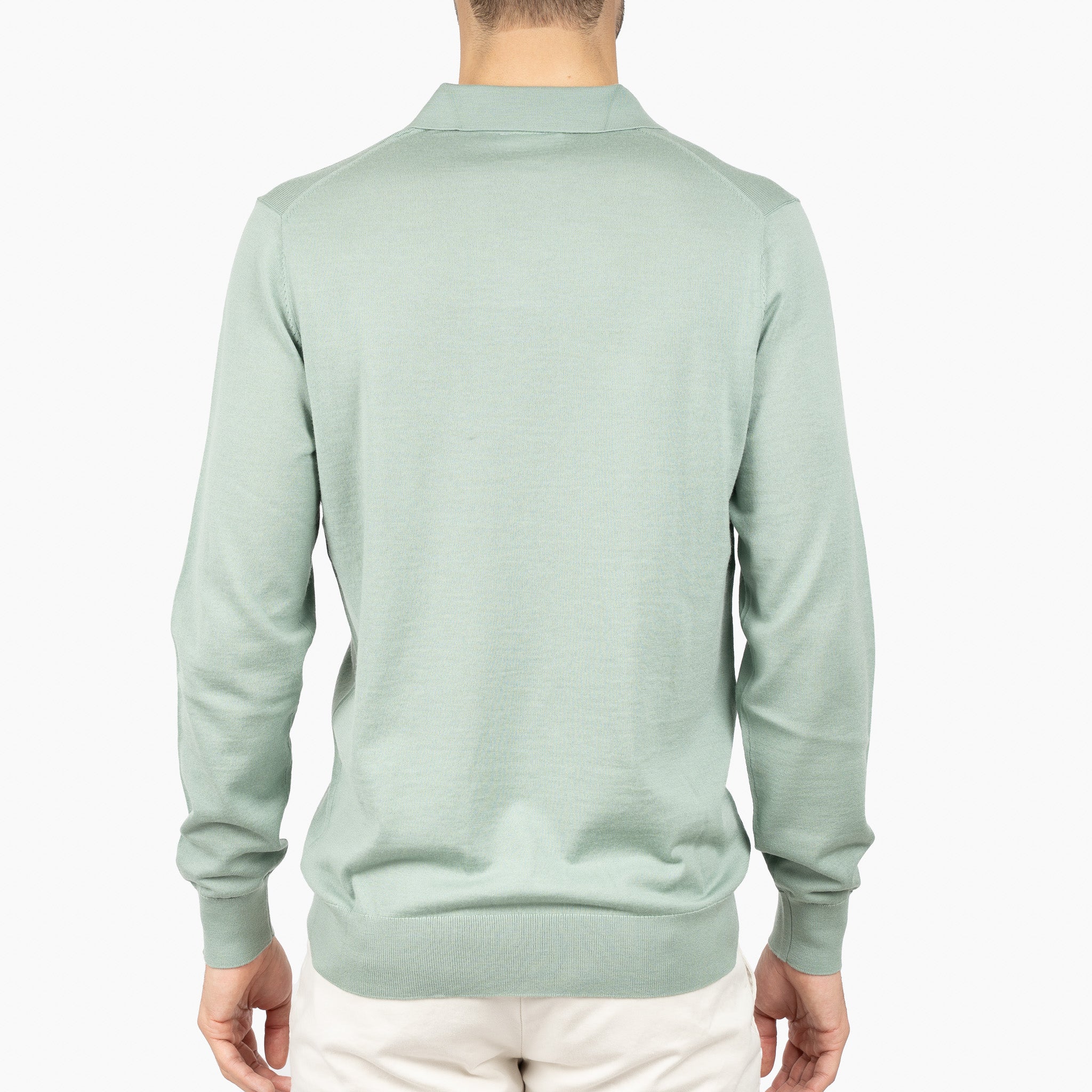 SEVEN DIALS Gebreide Buttonless Polotrui Lichtgroen | Blake
