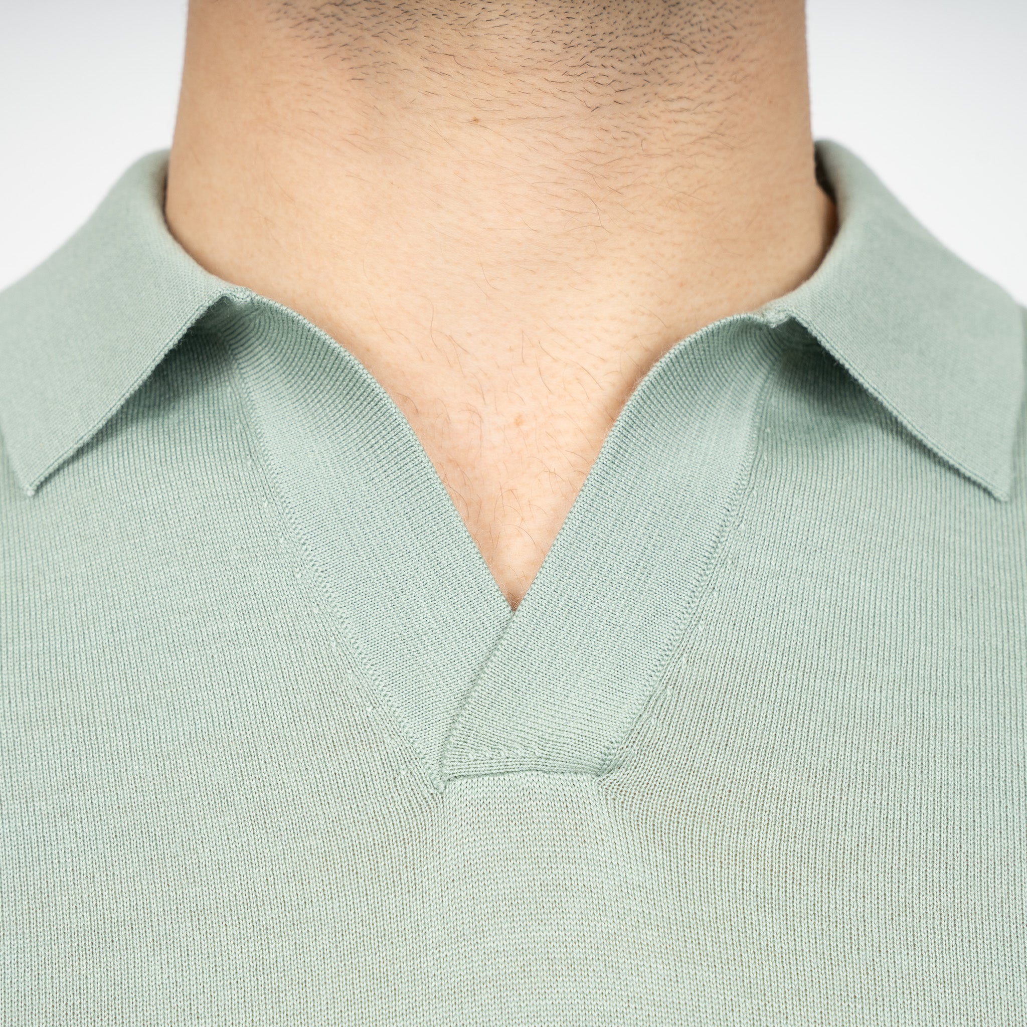 SEVEN DIALS Gebreide Buttonless Polotrui Lichtgroen | Blake