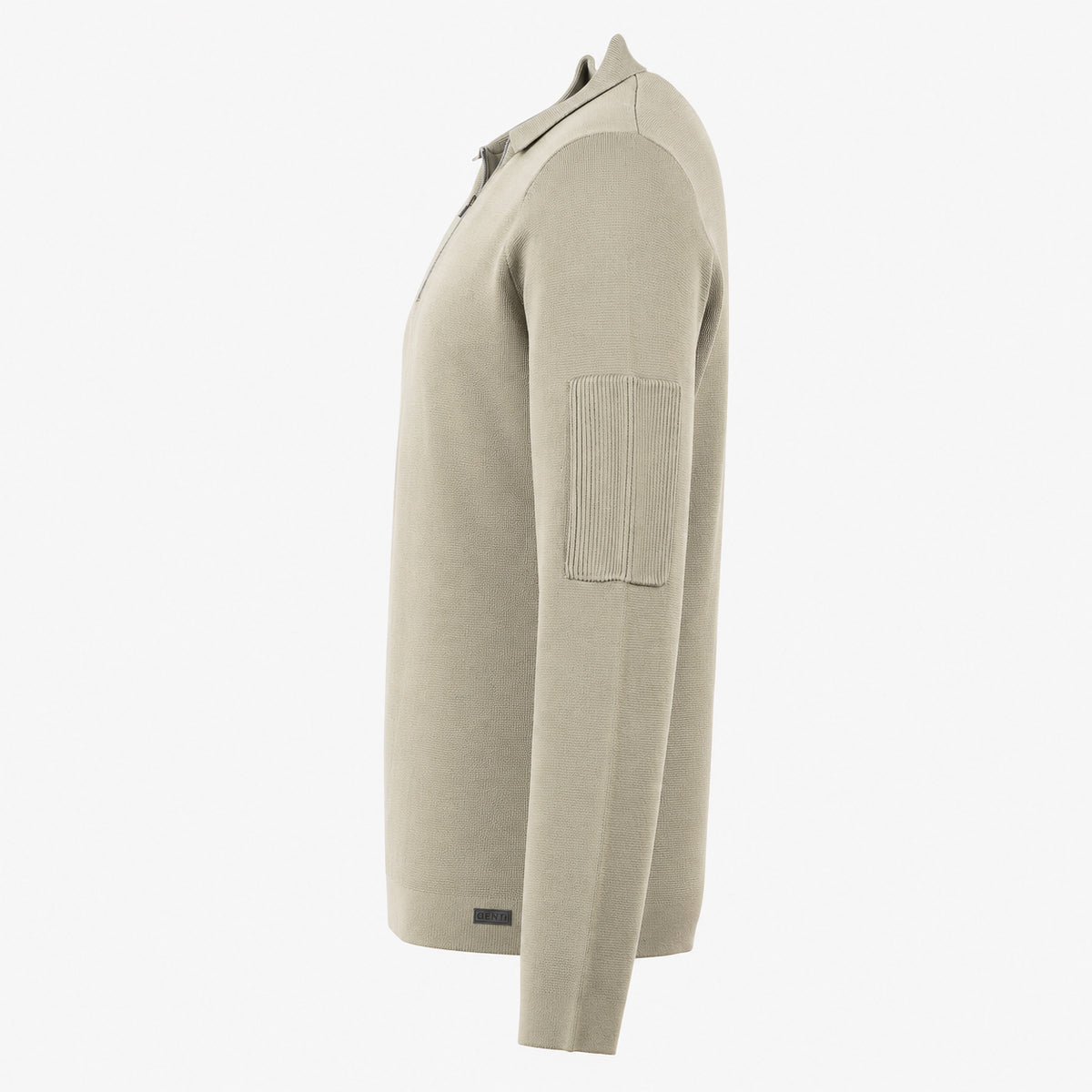Genti Polo Lange Mouw met Rits Lichtgroen | Cool Dry