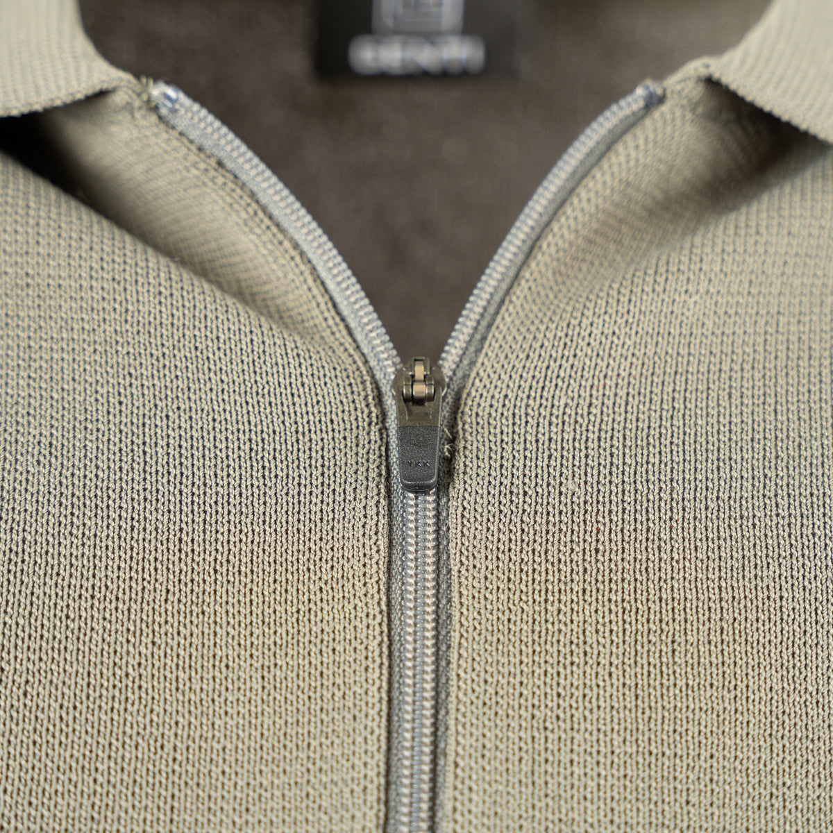 Genti Polo Lange Mouw met Rits Lichtgroen | Cool Dry