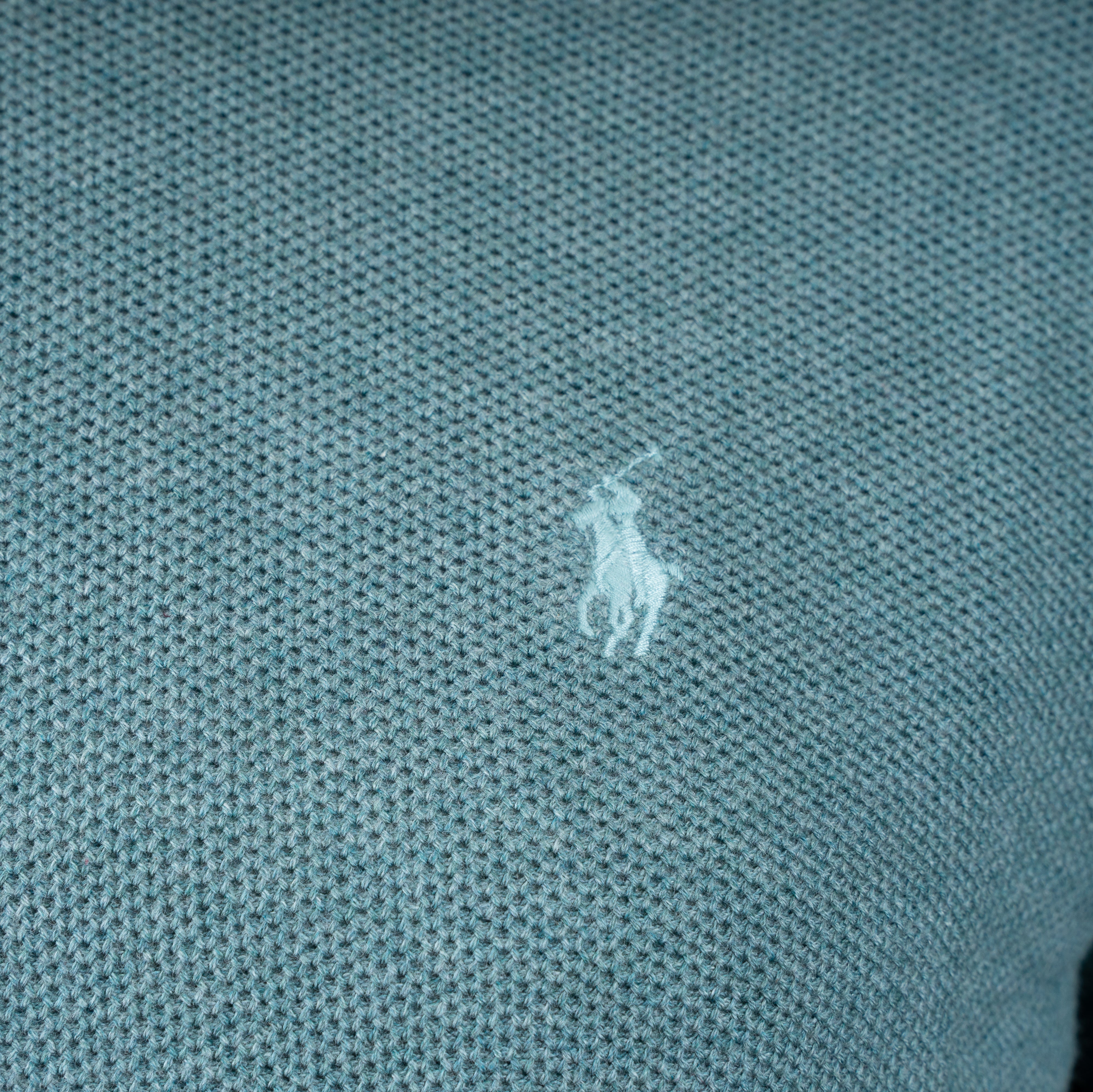 Ralph Lauren Gebreide Trui met Rits Turquoise | Mesh-Knit Cotton