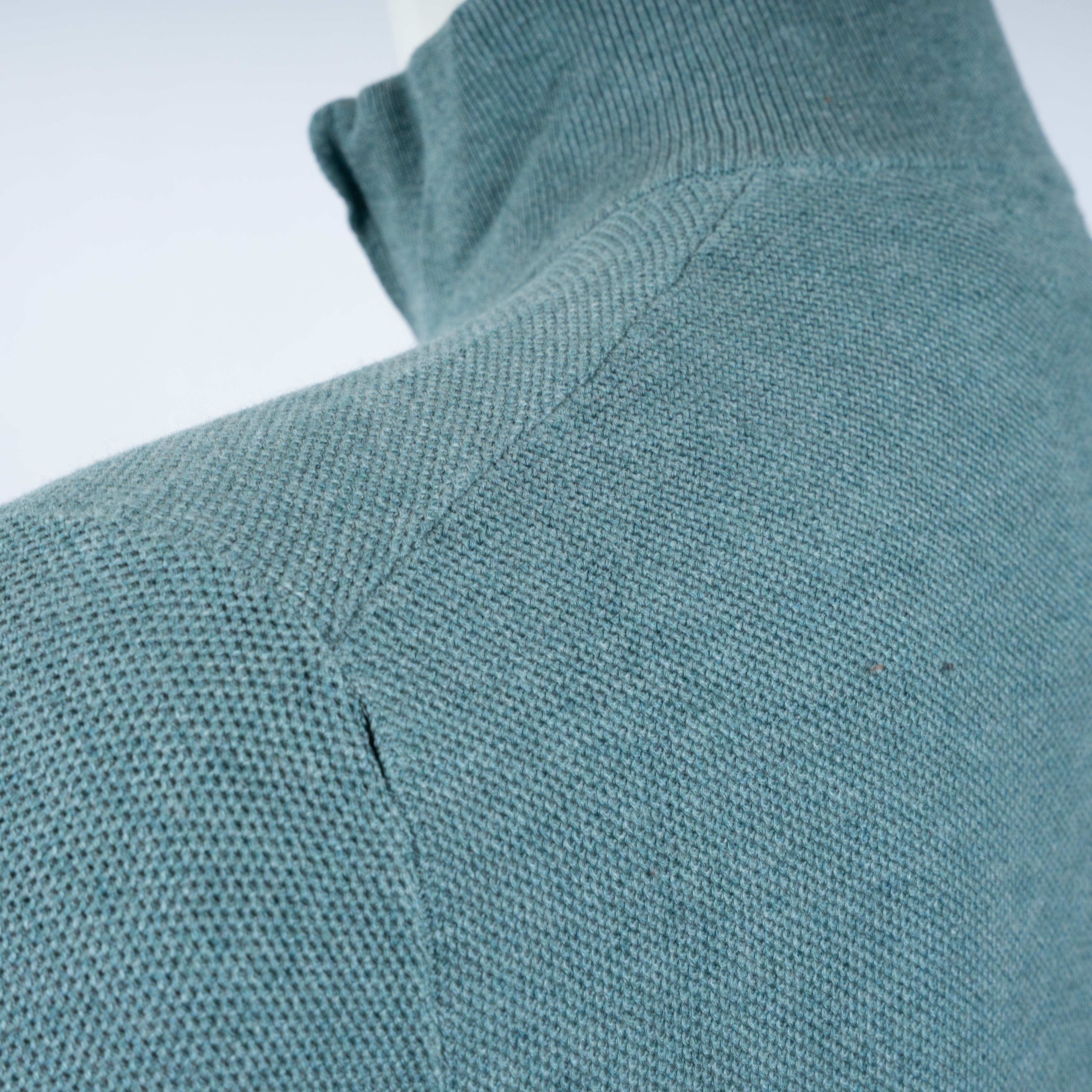 Ralph Lauren Gebreide Trui met Rits Turquoise | Mesh-Knit Cotton