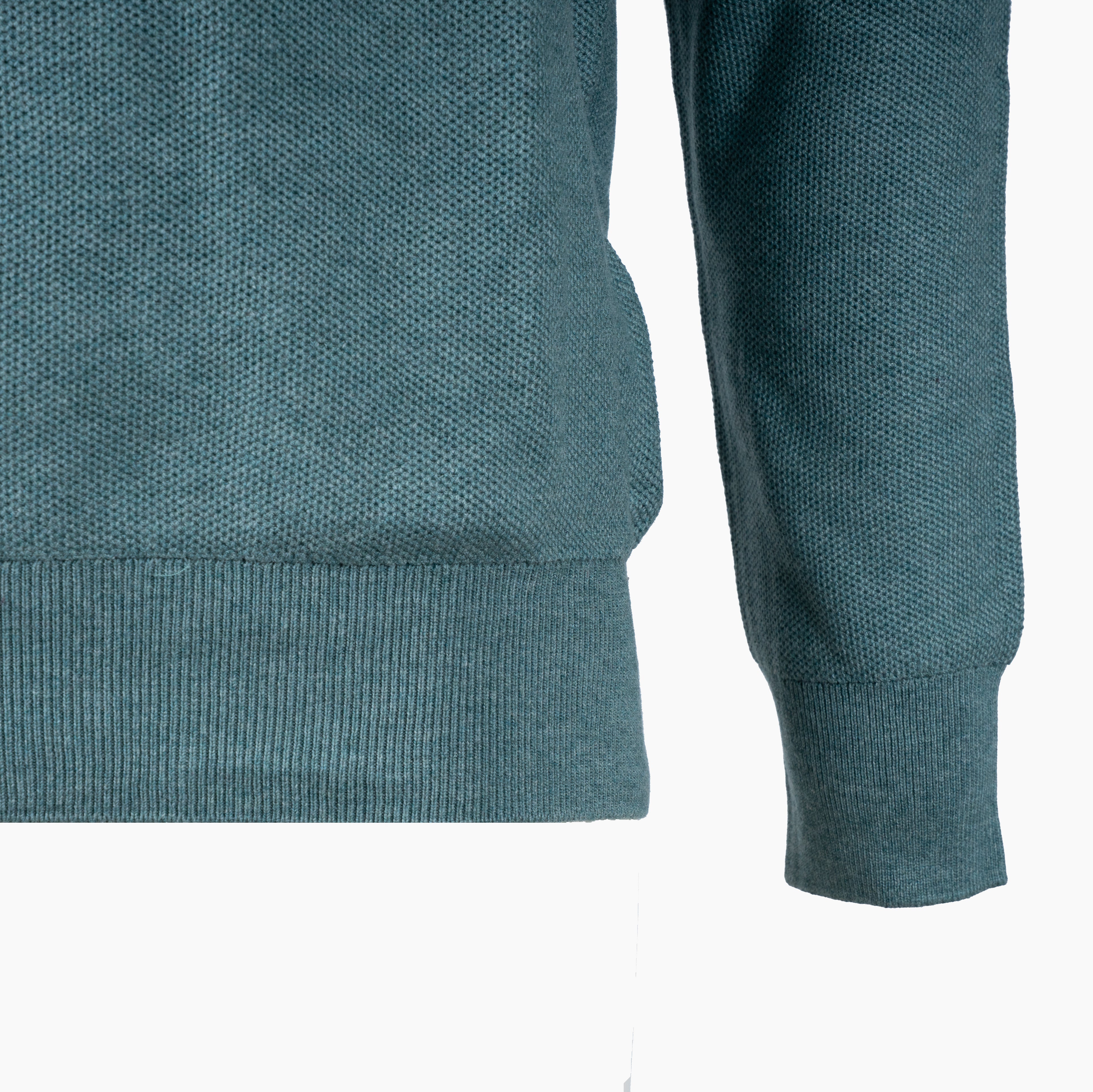 Ralph Lauren Gebreide Trui met Rits Turquoise | Mesh-Knit Cotton