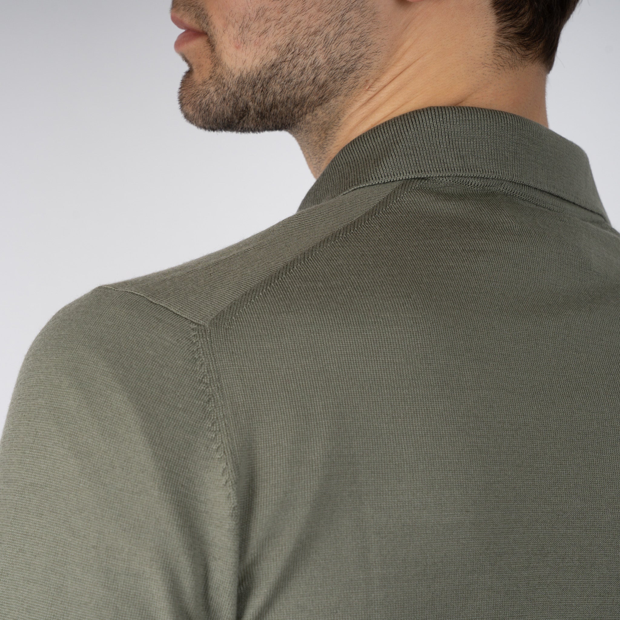 Gran Sasso Gebreide Trui Buttonless Polokraag Groen | Athleisure