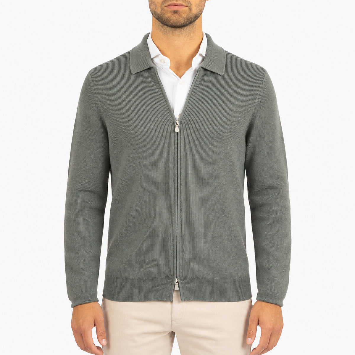 Gran Sasso Vest Zeegroen | Extrafine Merino