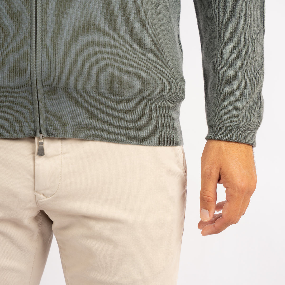 Gran Sasso Vest Zeegroen | Extrafine Merino