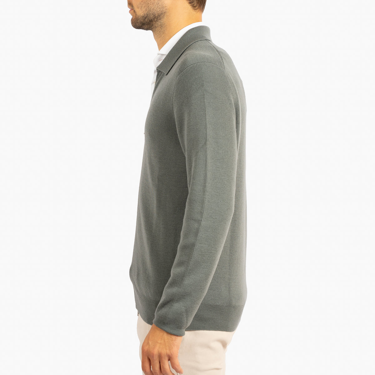 Gran Sasso Vest Zeegroen | Extrafine Merino