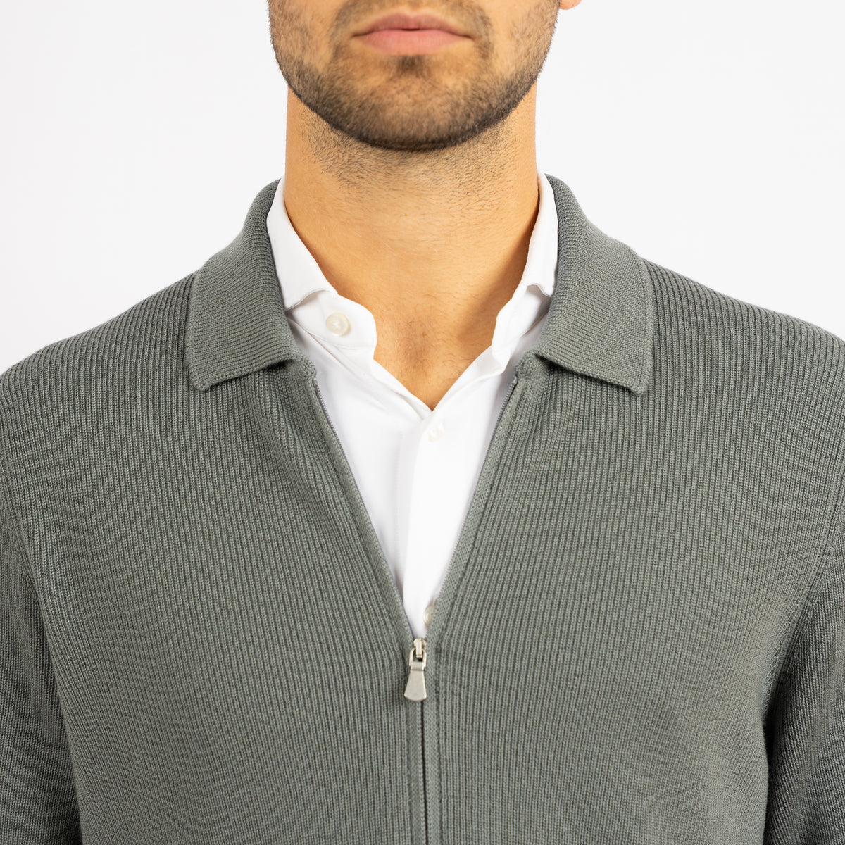 Gran Sasso Vest Zeegroen | Extrafine Merino