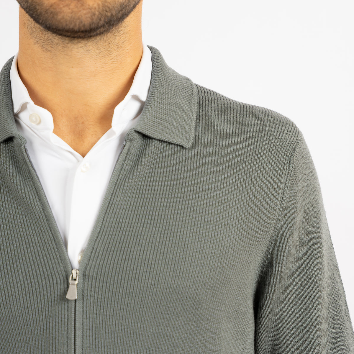 Gran Sasso Vest Zeegroen | Extrafine Merino