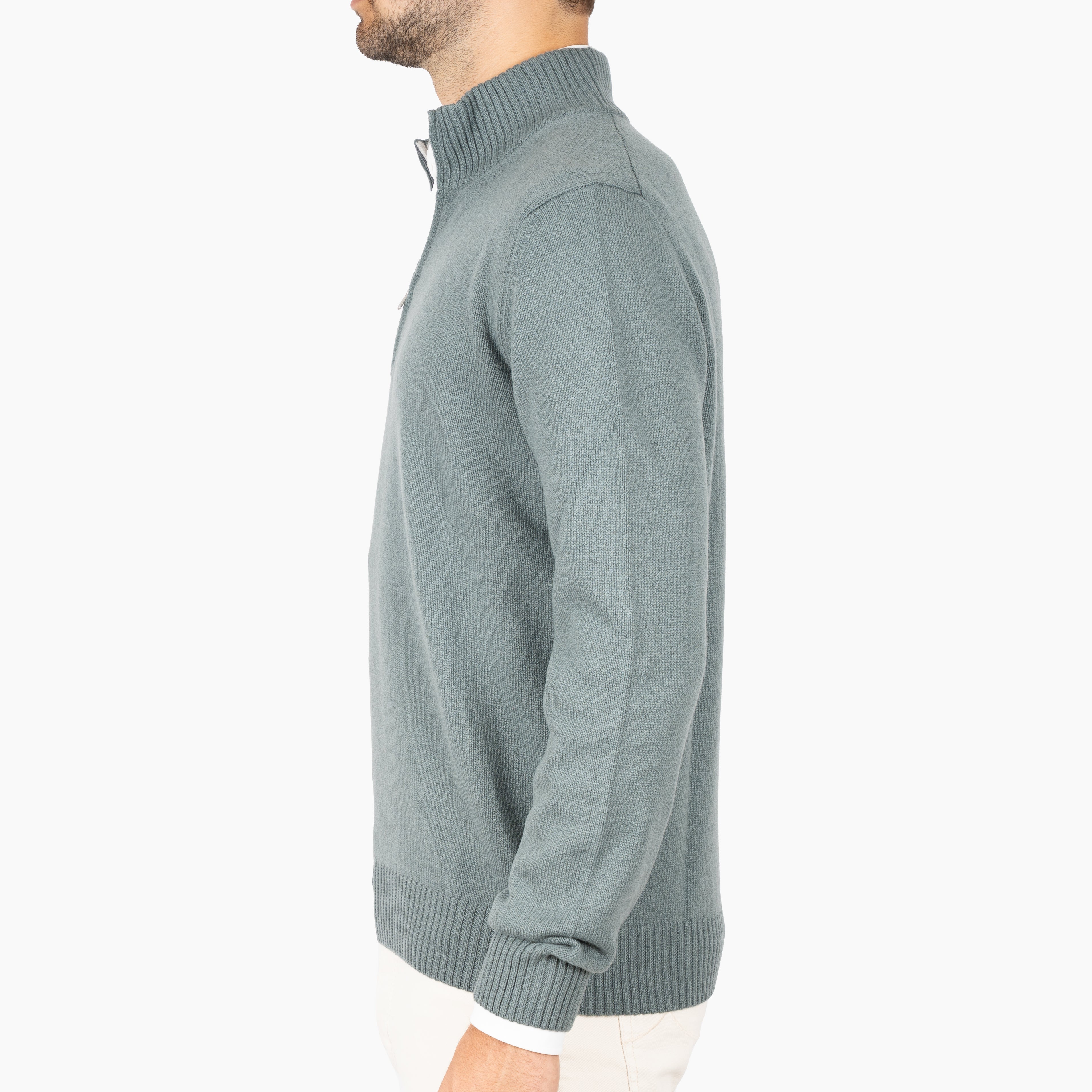 Gran Sasso Gebreide Trui met Rits Groen | Cashmere Lana