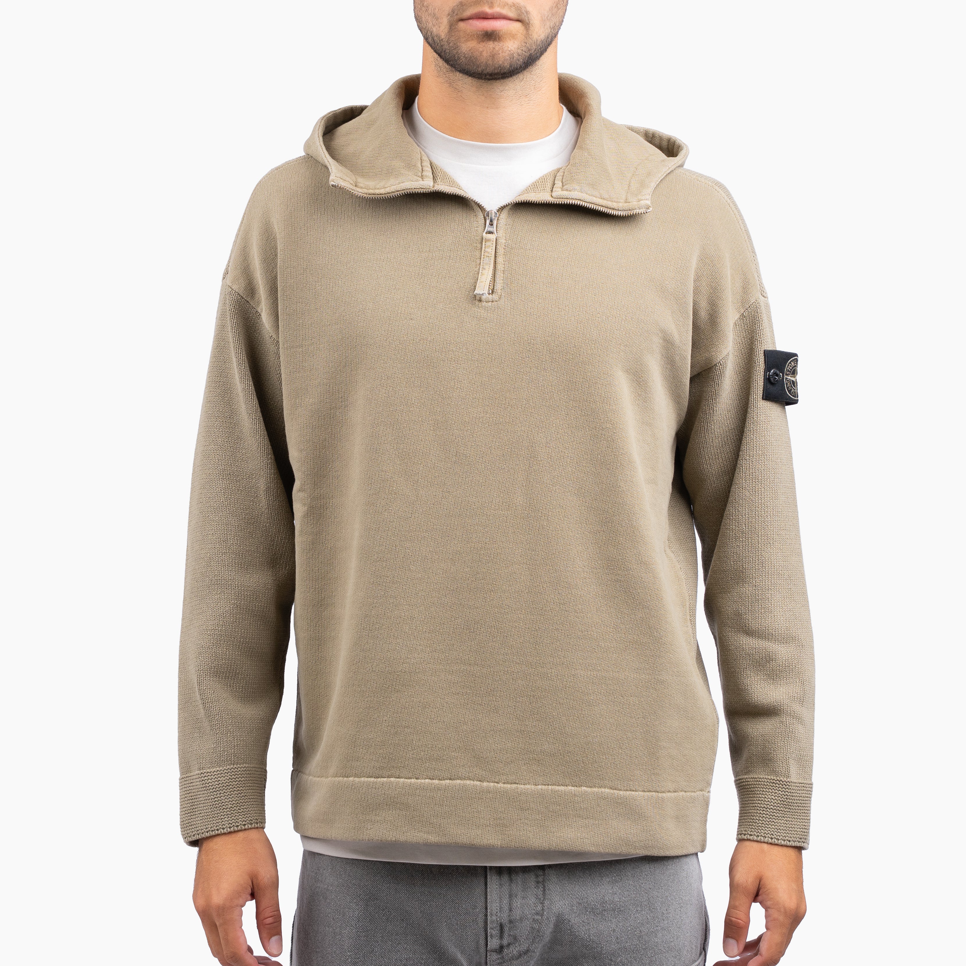 Stone Island Hoodie met Rits Groen | Loose Fit