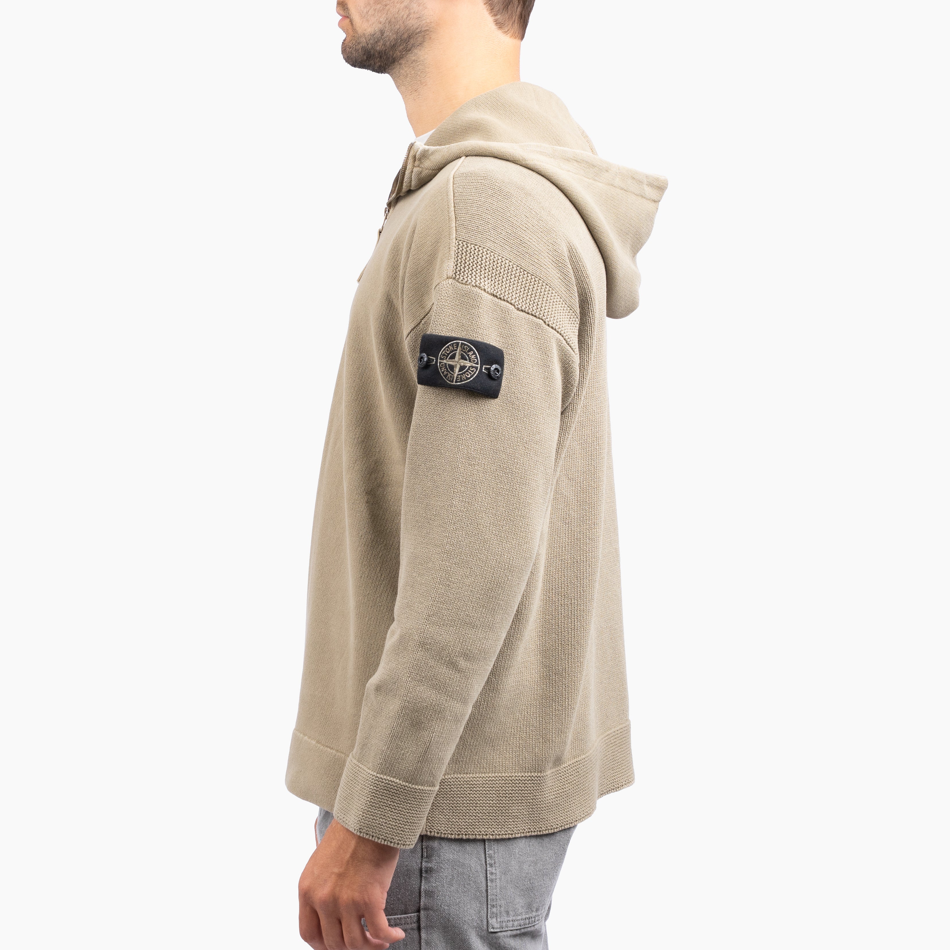 Stone Island Hoodie met Rits Groen | Loose Fit