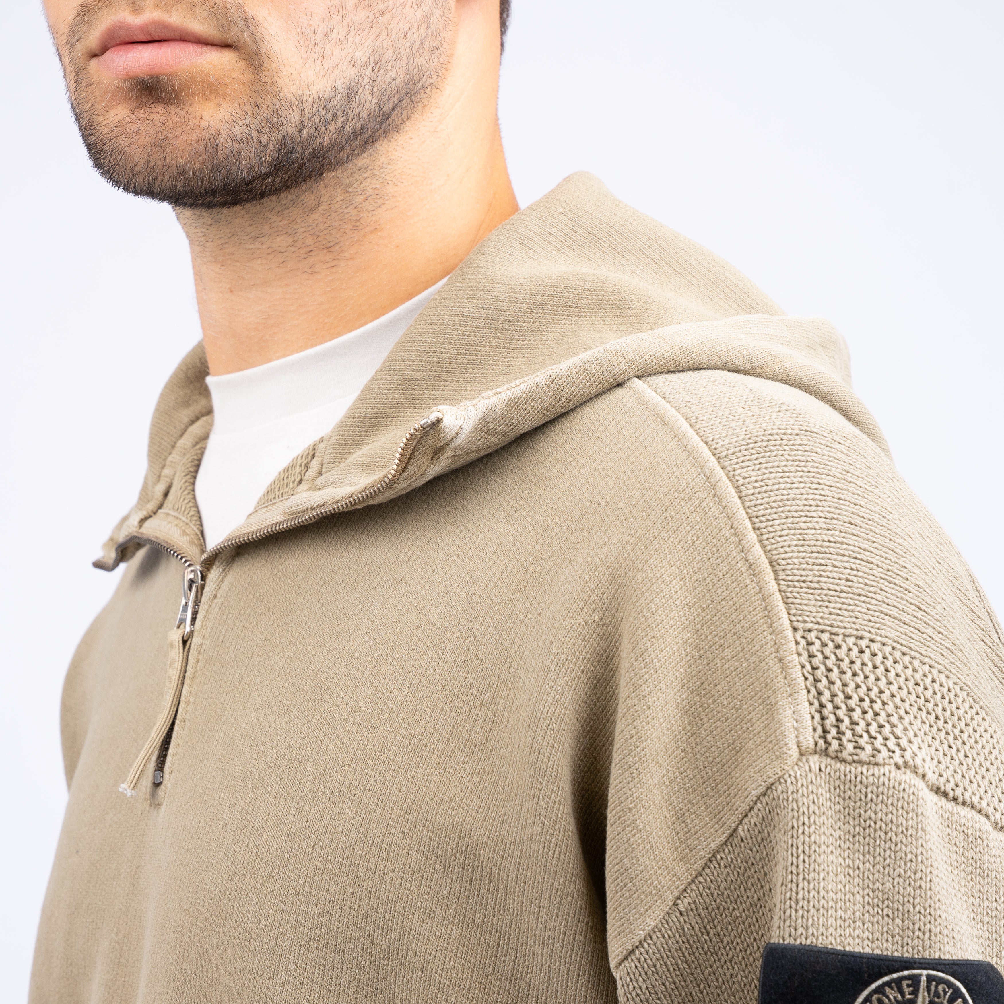 Stone Island Hoodie met Rits Groen | Loose Fit