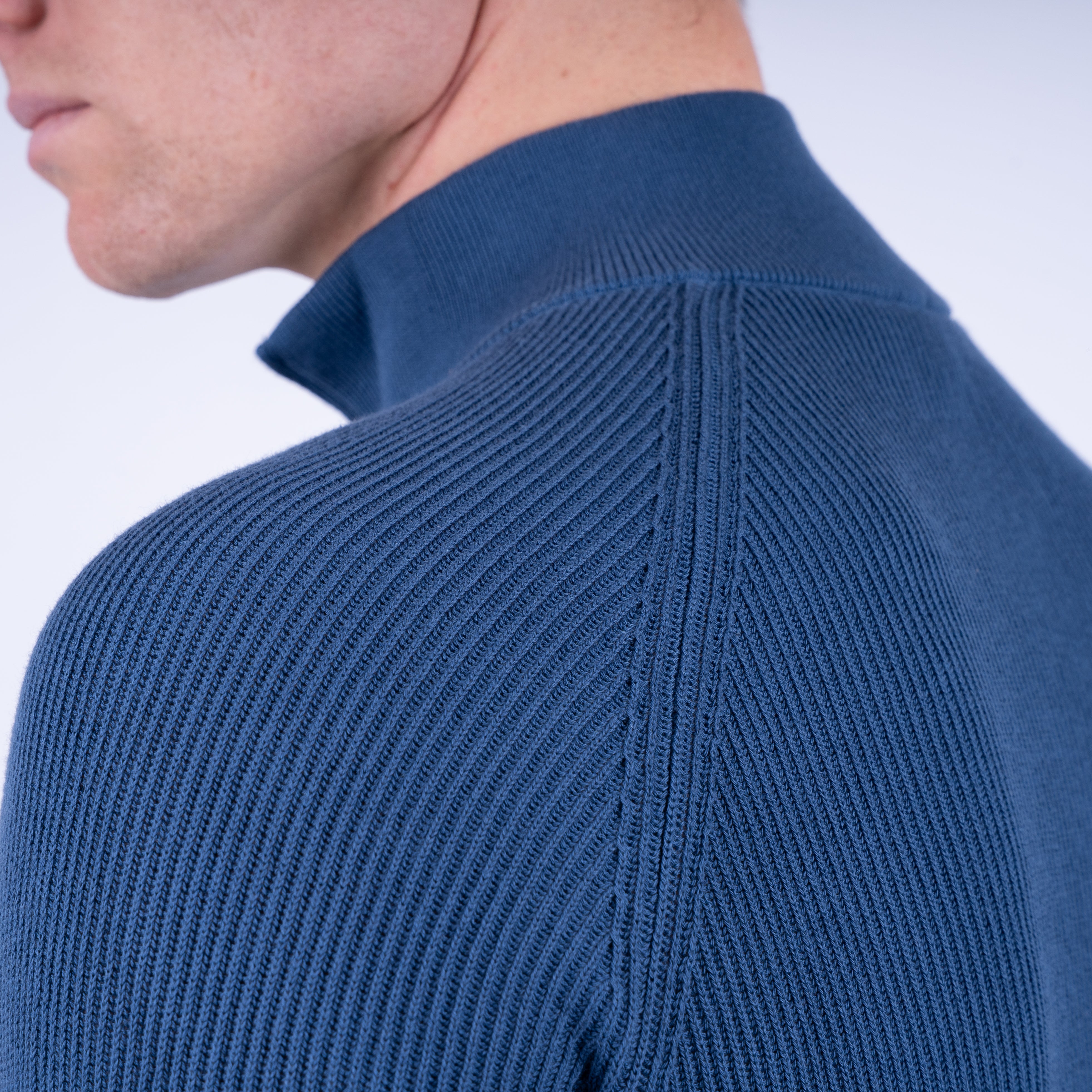 Fedeli Gebreide Trui met Rits Blauw | Paul Giza