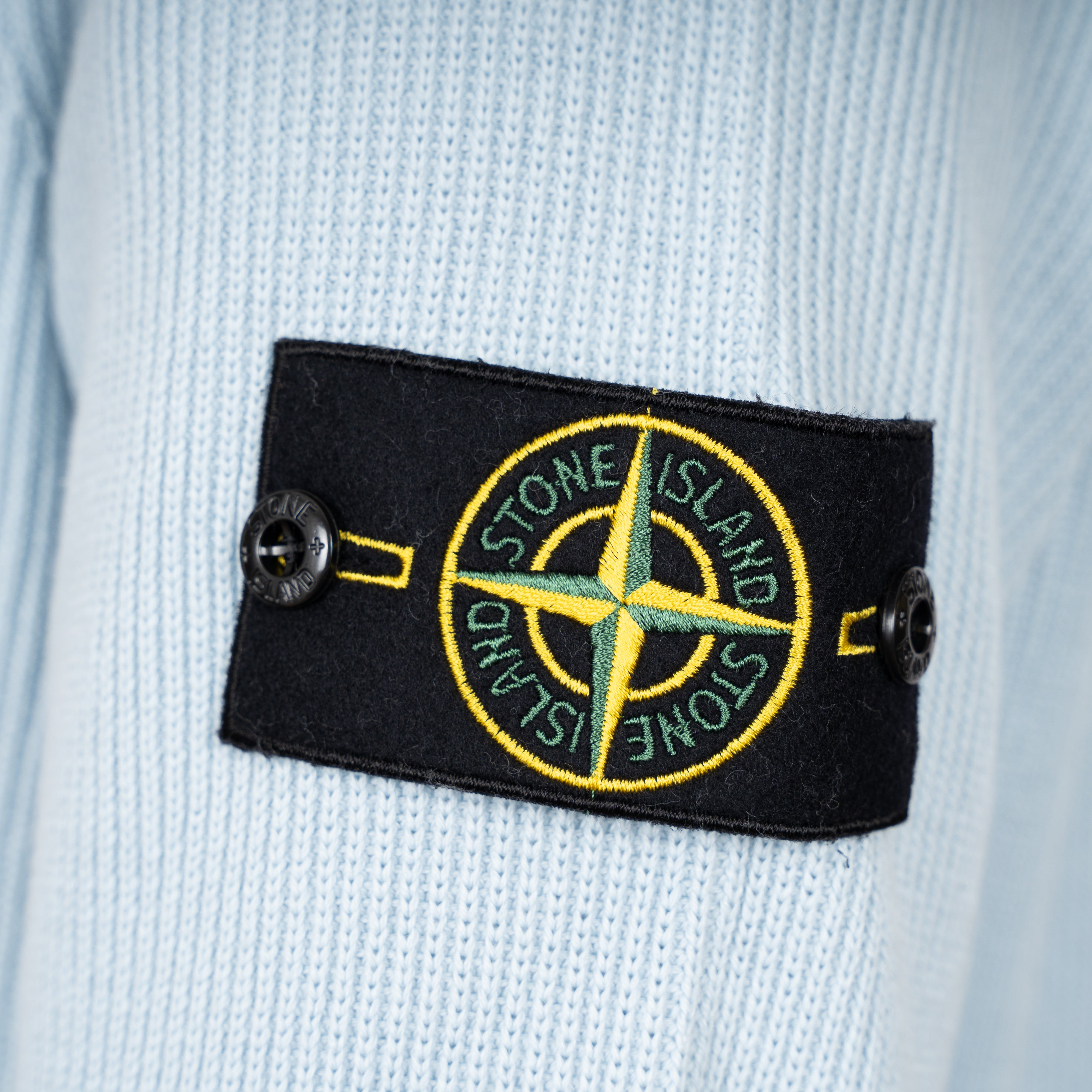 Stone Island Gebreide Trui met Rits Lichtblauw | Soft Organic Cotton