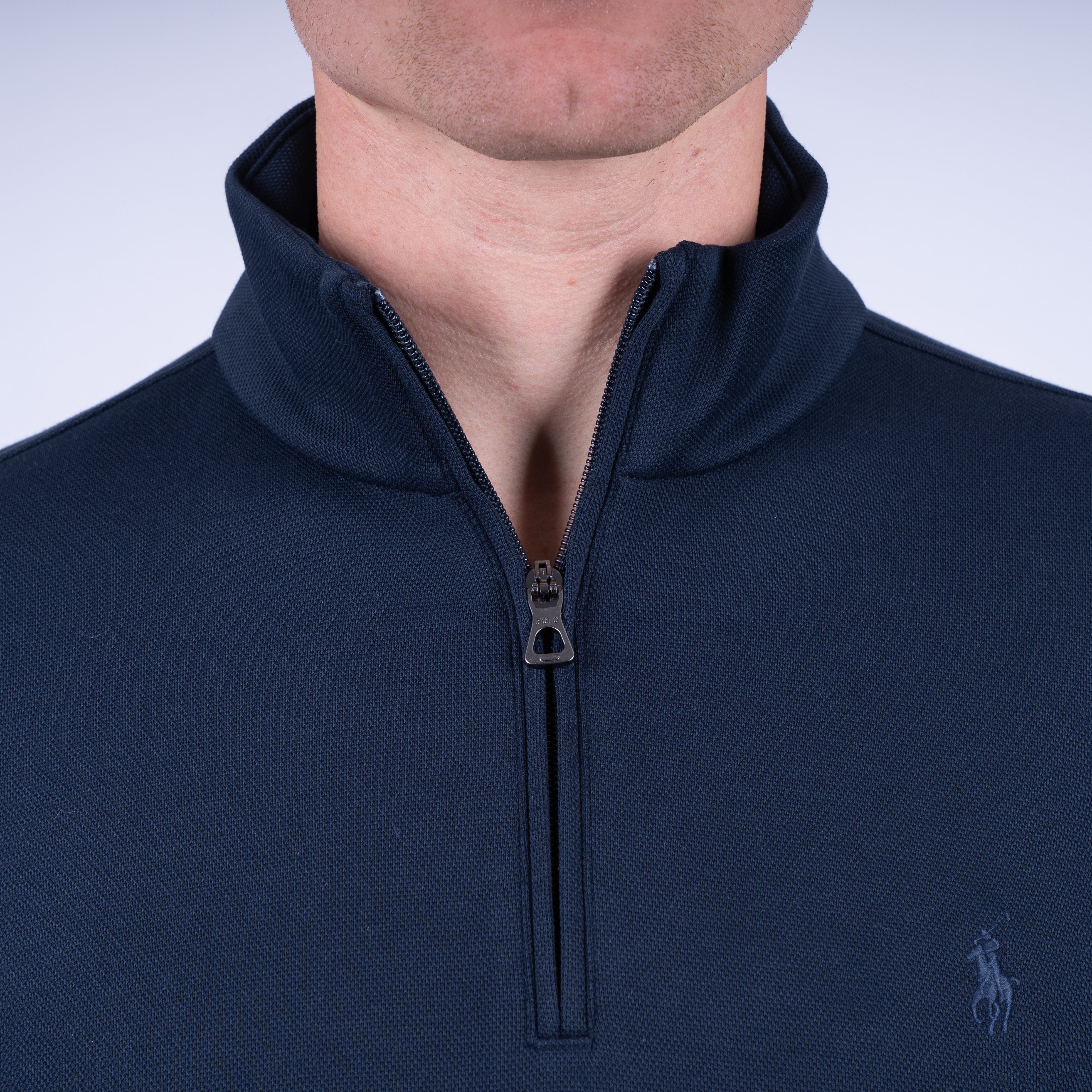 Ralph Lauren Gebreide Trui met Rits Blauw | Double-Knit