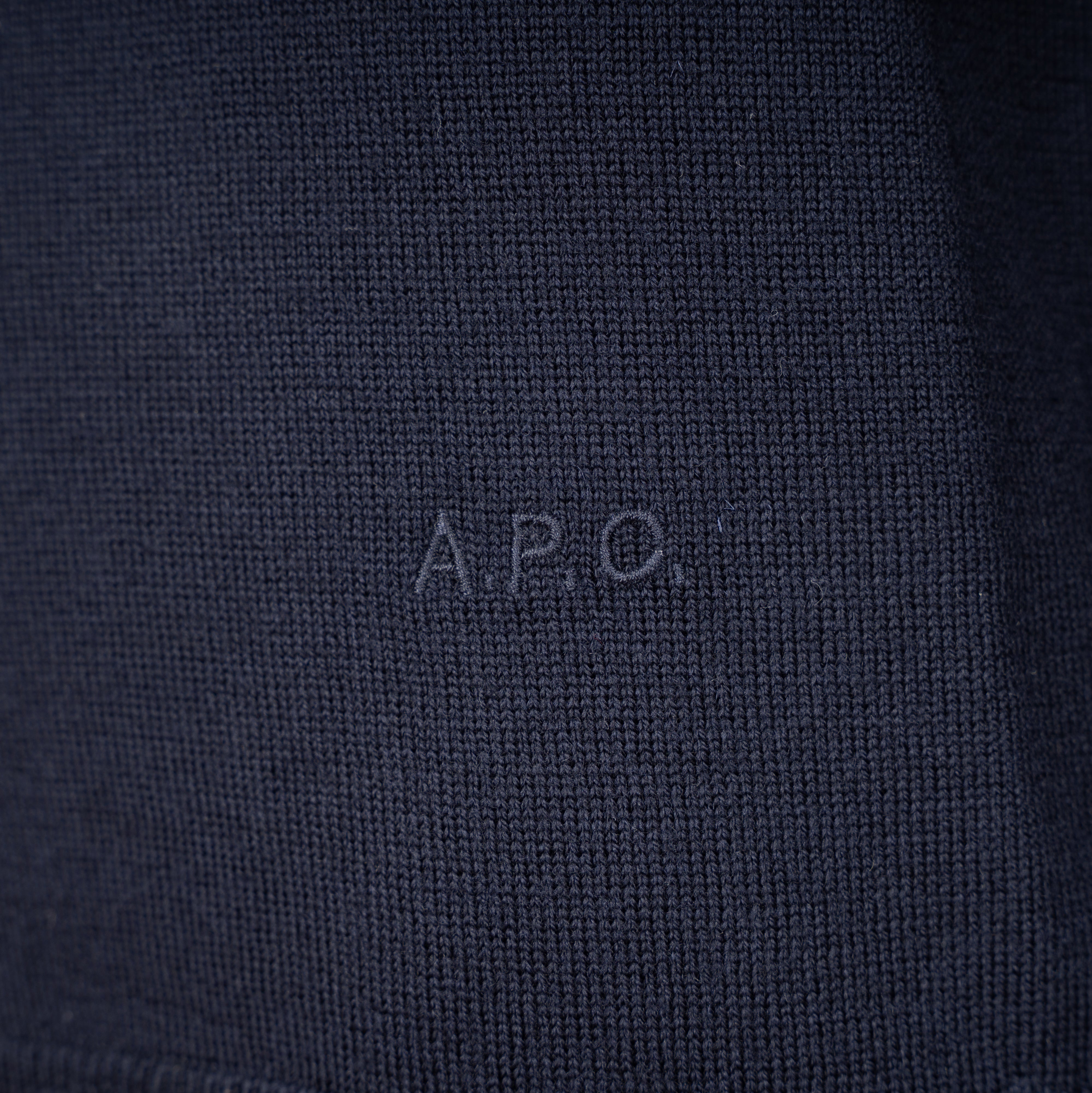 A.P.C. Gebreide Polo Lange Mouw Blauw | Riou