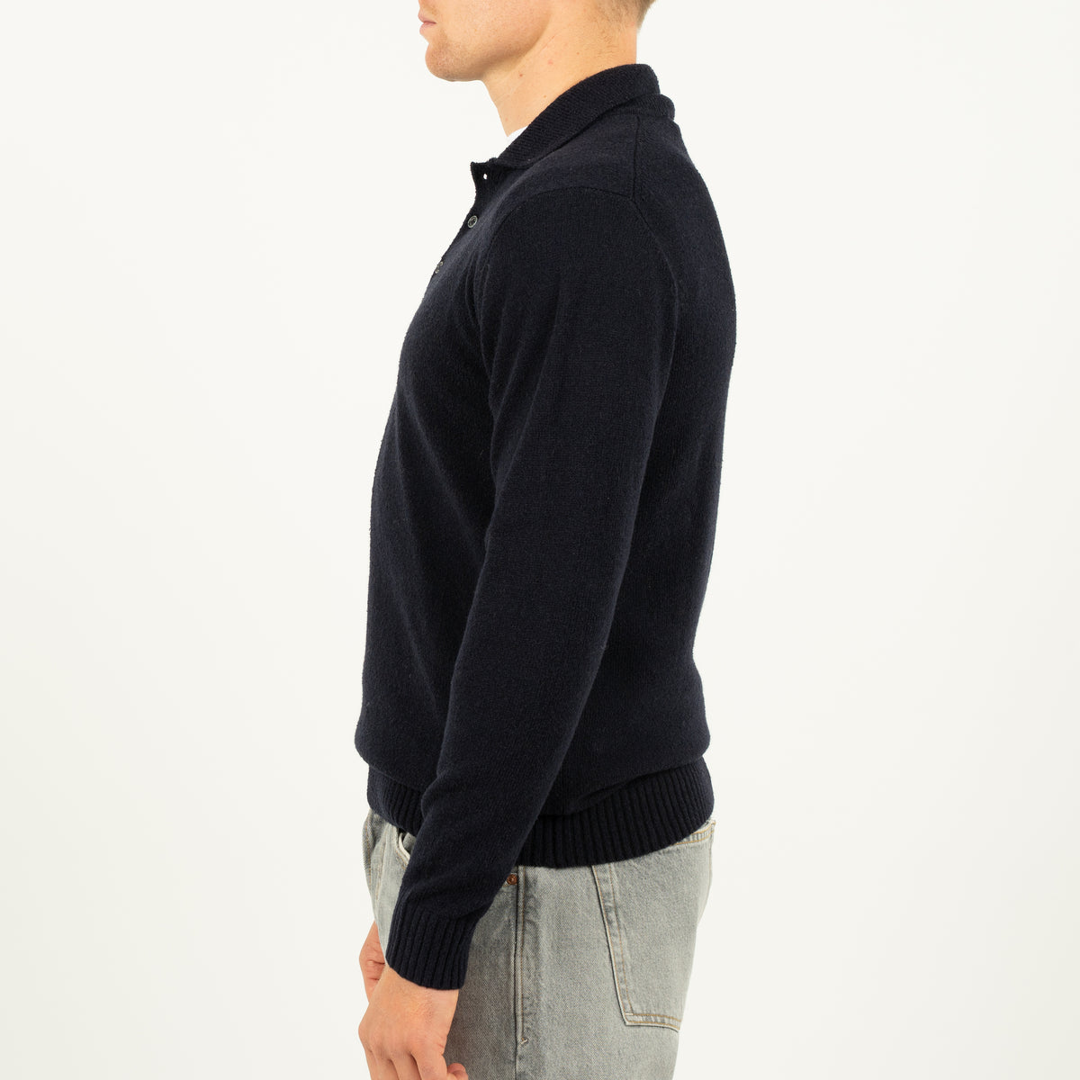 SEVEN DIALS Gebreide Polo met Lange Mouw Blauw | Ismir