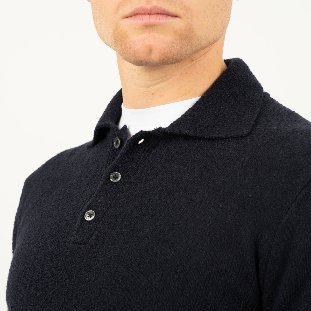SEVEN DIALS Gebreide Polo met Lange Mouw Blauw | Ismir
