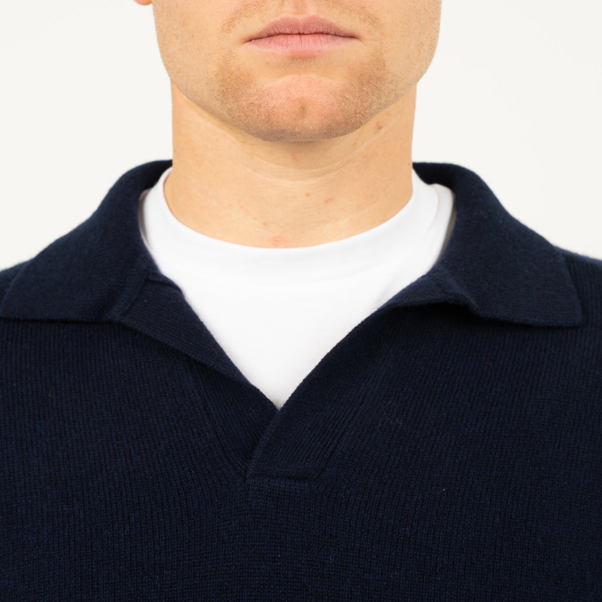 SEVEN DIALS Gebreide Trui Buttonless Polokraag Blauw | Dakar