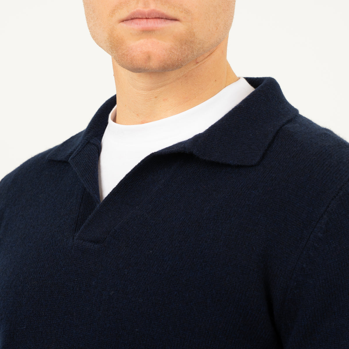 SEVEN DIALS Gebreide Trui Buttonless Polokraag Blauw | Dakar