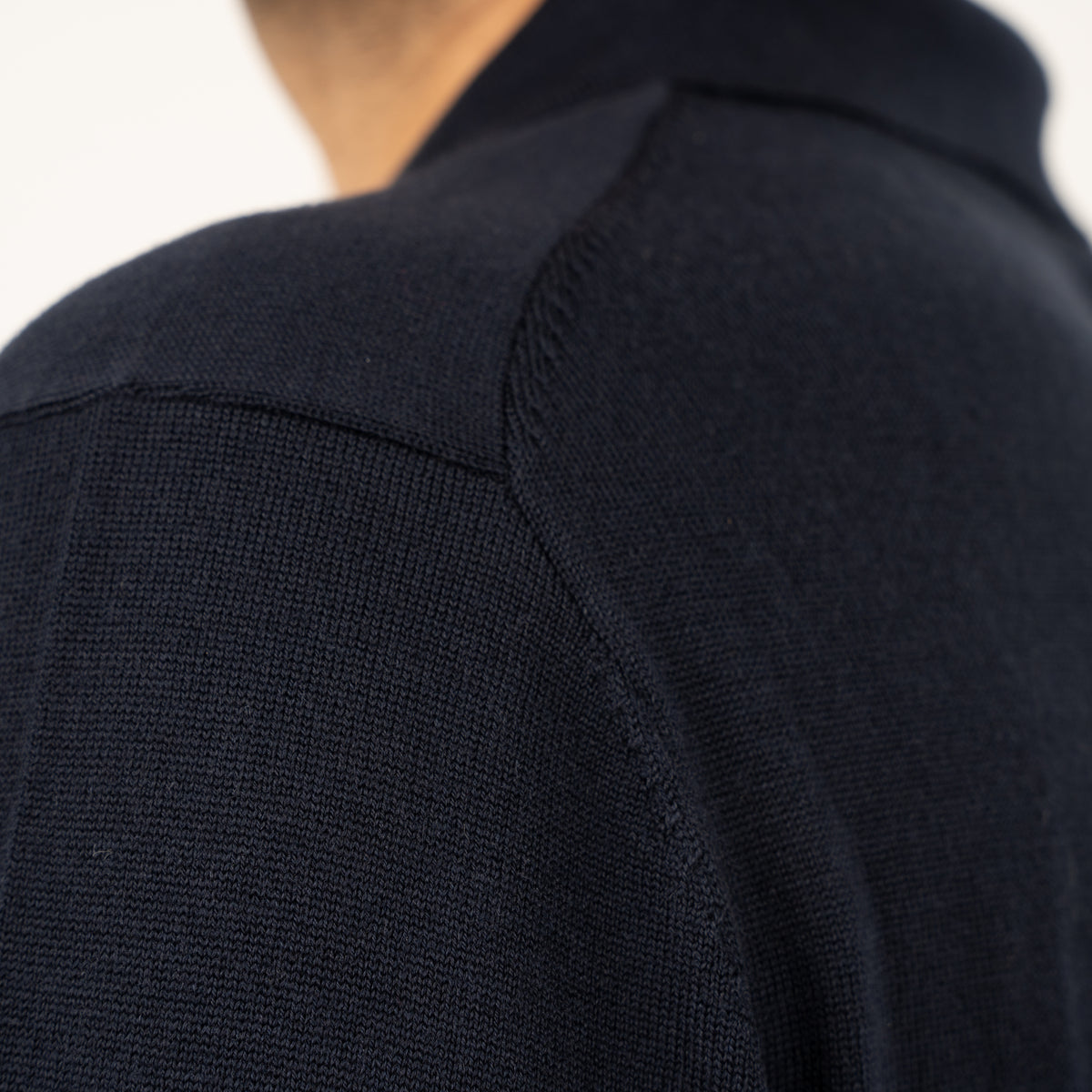 SEVEN DIALS Gebreide Buttonless Polotrui Blauw | Wyot