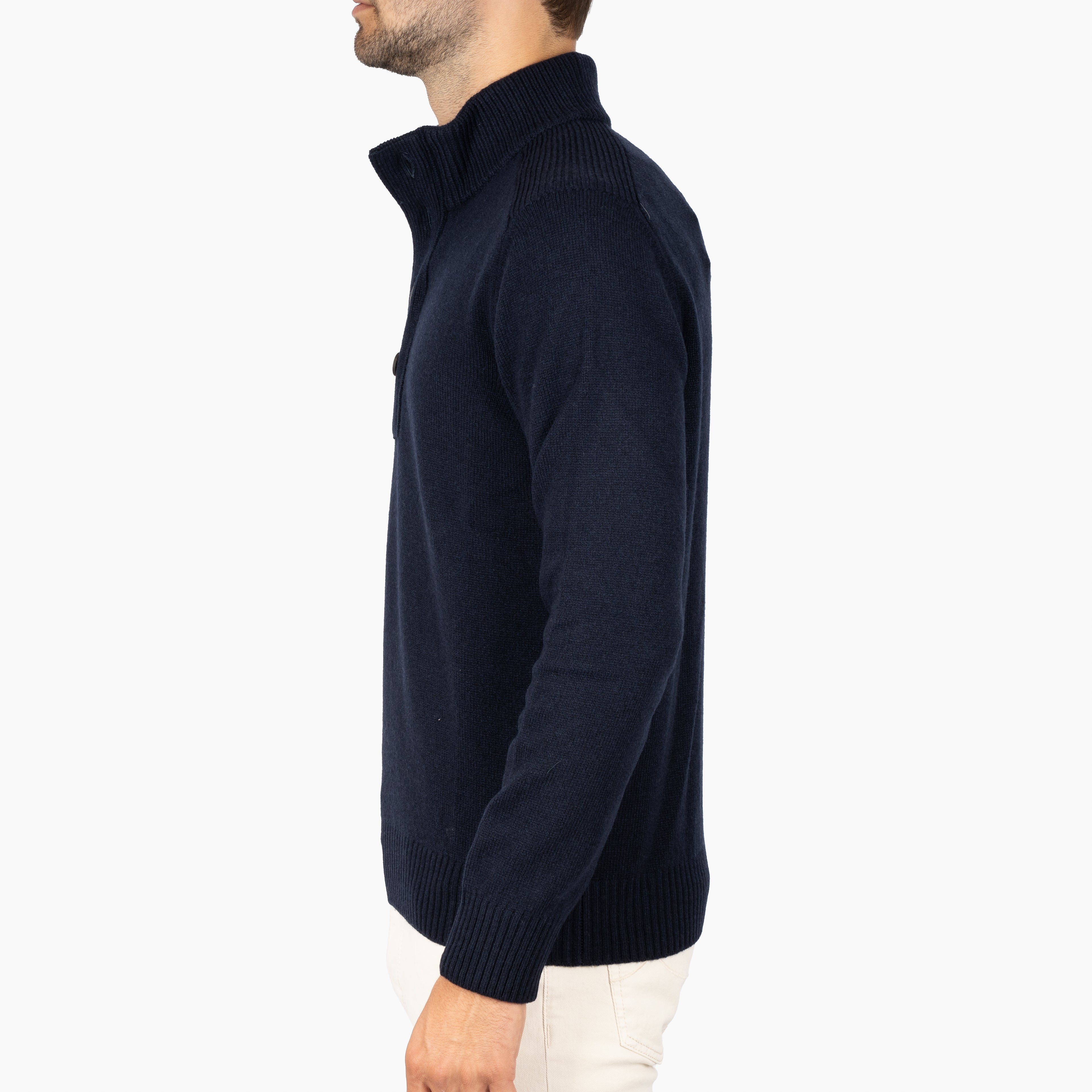 Gran Sasso Gebreide Trui met Knopenlijst Blauw | Super Geelong