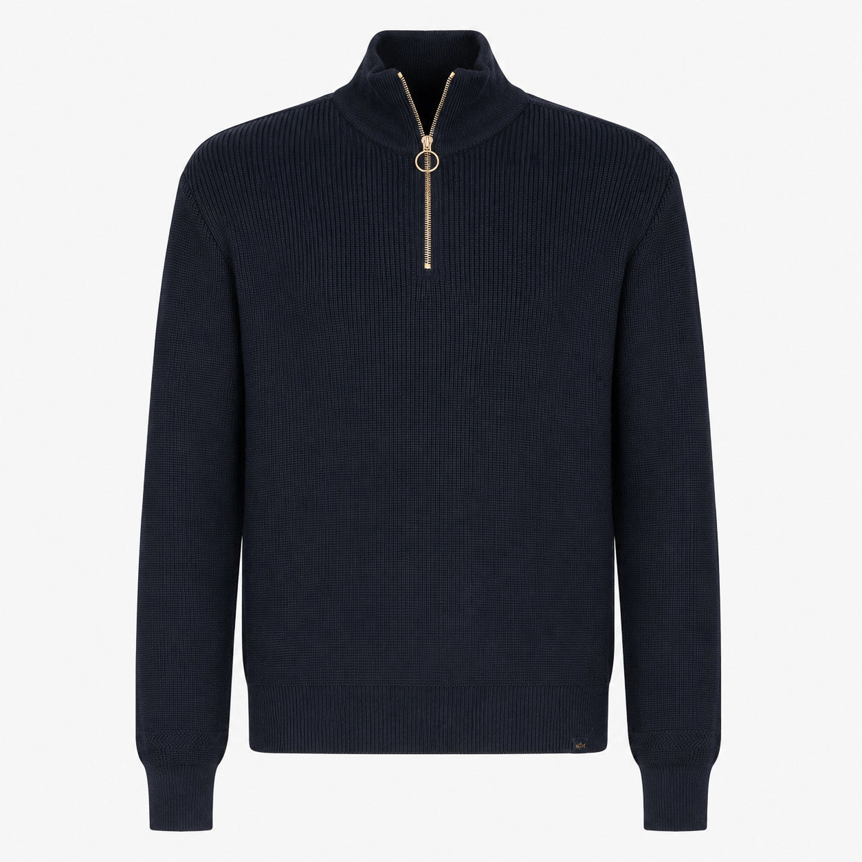 Paul & Shark Gebreide Trui met Rits Blauw | Shark Tag Tech Wool