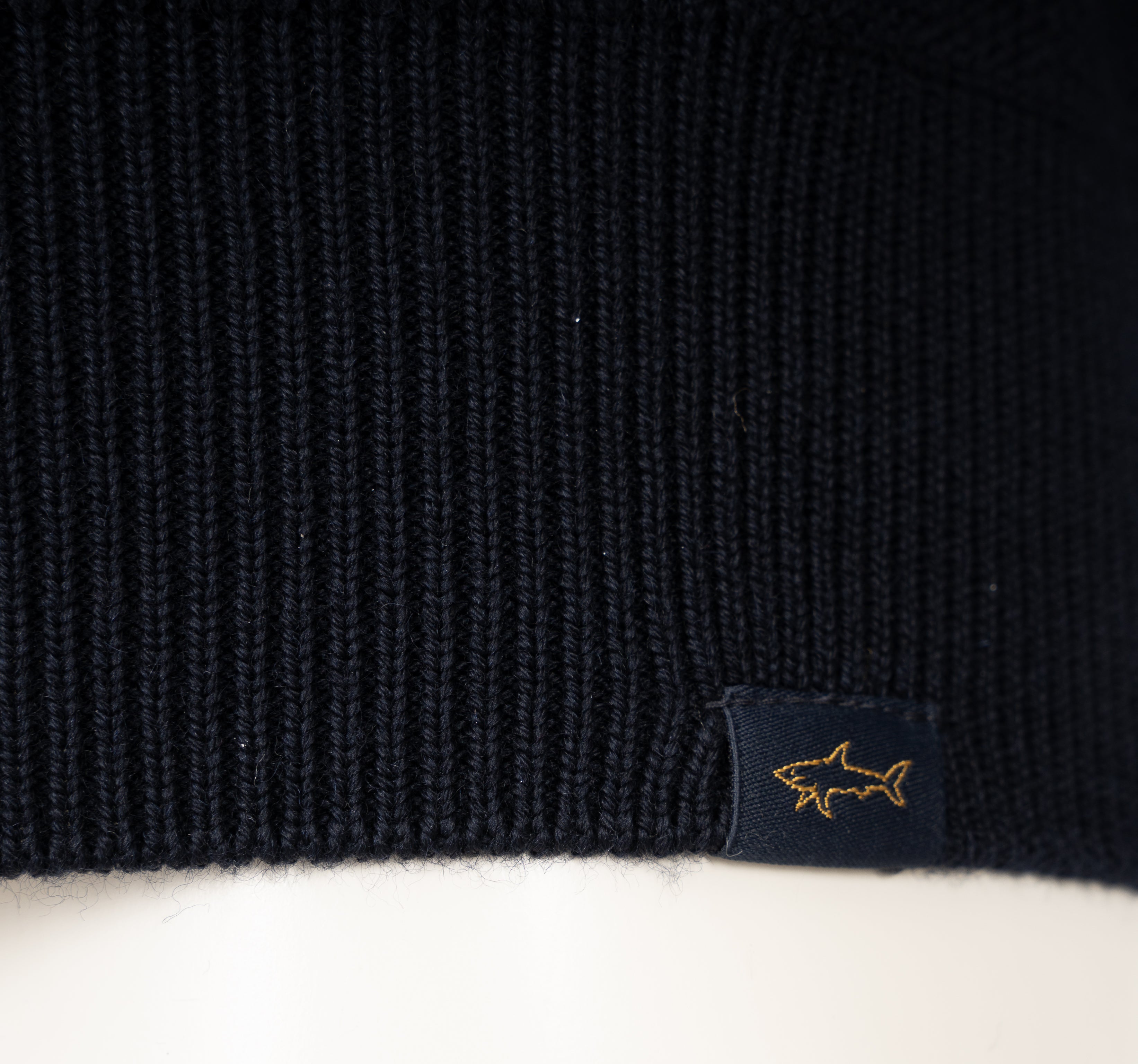 Paul & Shark Gebreide Trui met Rits Blauw | Shark Tag Tech Wool